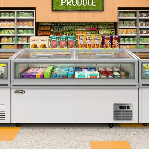 59 in. 20 cu. ft. Commercial Auto Defrost Convertible Island Freezer/Refrigerator in White