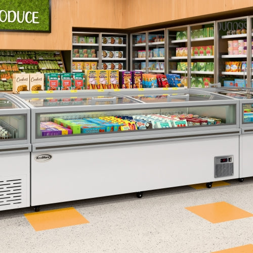 79 in. 31 cu. ft. Commercial Auto Defrost Convertible Island Freezer/Refrigerator in White