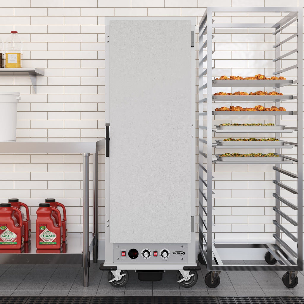 33 in. Commercial Insulated Heated Holding/Proofing Cabinet with 36-Pan Capacity and Solid Door in Silver