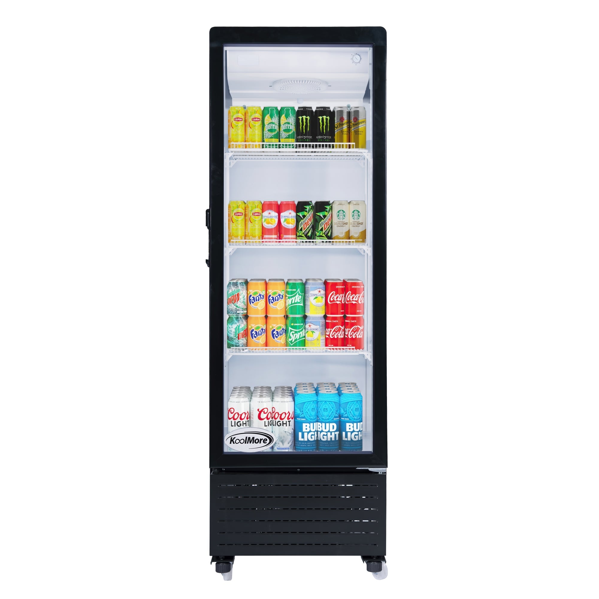 21 in. One Glass Door Commercial Display Merchandiser Refrigerator Cooler in Black, ETL Listed, 8 cu. ft.