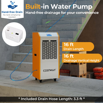Costway 290 Pint Commercial Dehumidifier w/ Pump & Drain Hose Basement Warehouse 28364151 New