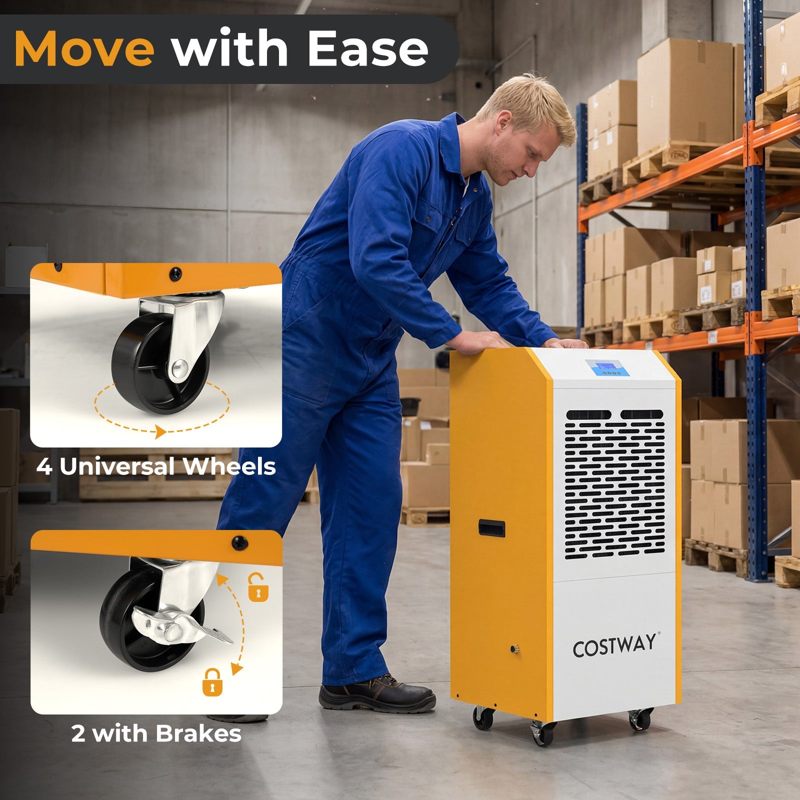 Costway 290 Pint Commercial Dehumidifier w/ Pump & Drain Hose Basement Warehouse 28364151 New