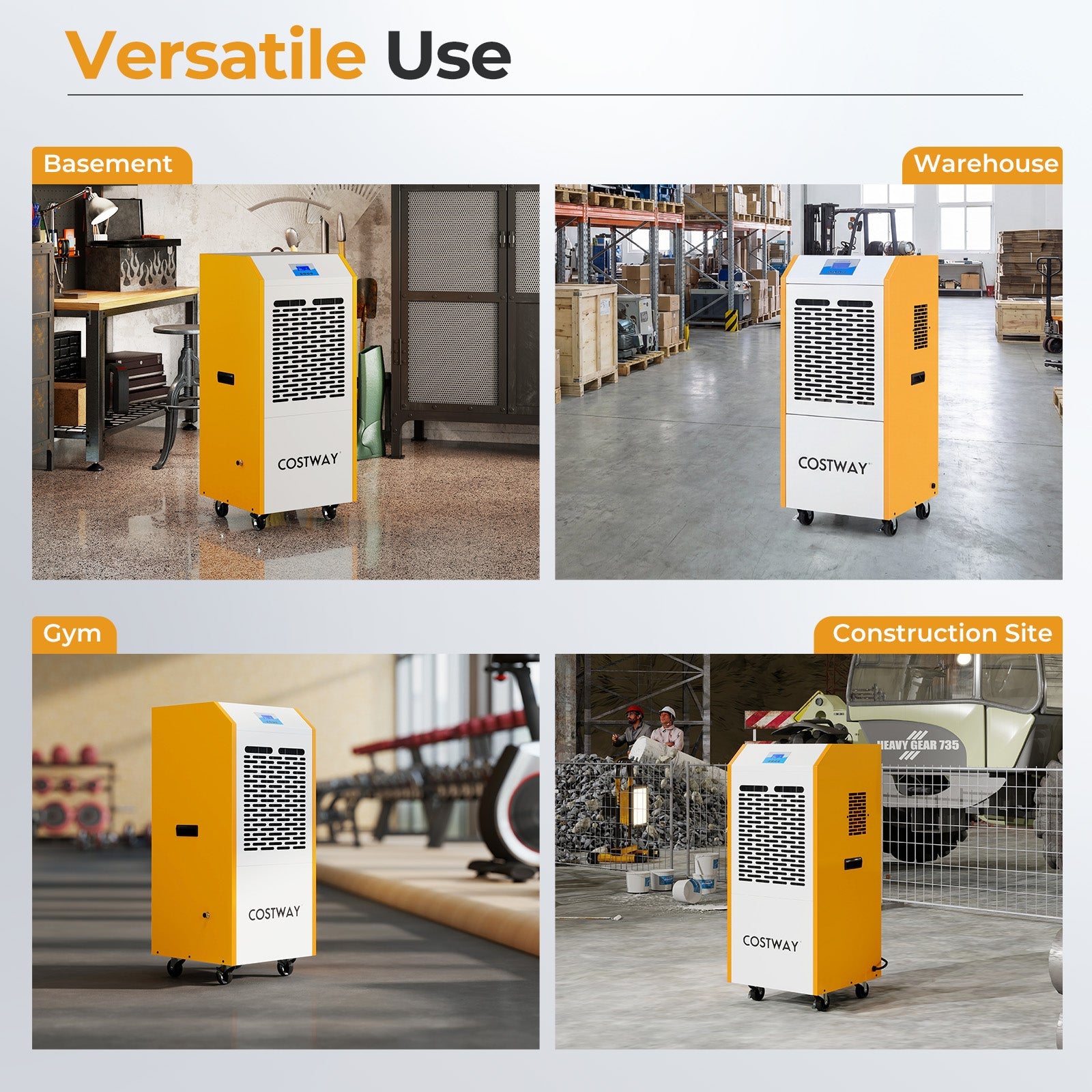 Costway 290 Pint Commercial Dehumidifier w/ Pump & Drain Hose Basement Warehouse 28364151 New