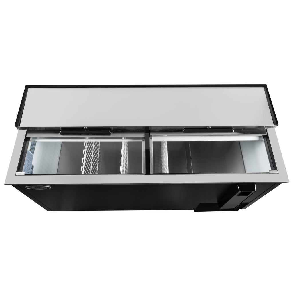 65 in. Commercial Bottle Cooler in Black with Built-In Opener, ETL Listed, 19 cu. ft.