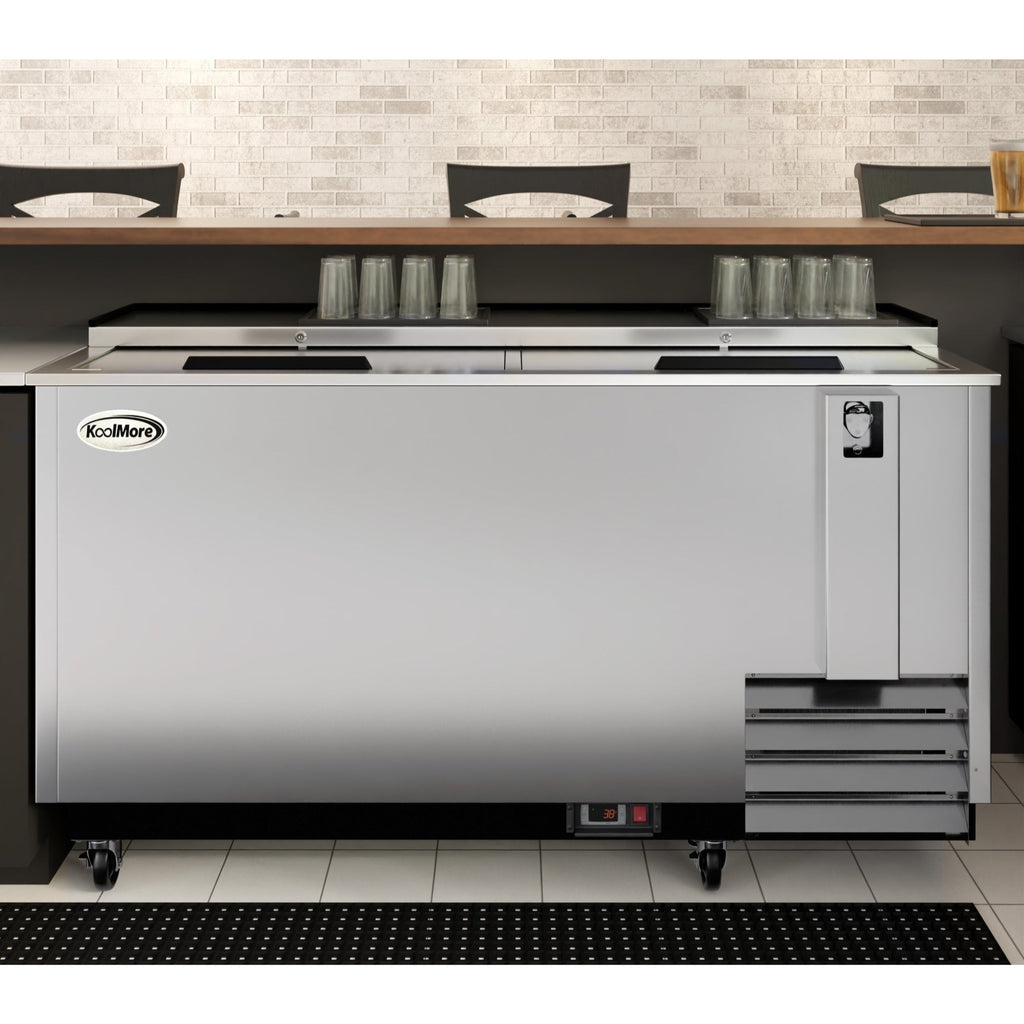 65 in. Commercial Bottle Cooler in Stainless-Steel with Built-In Opener, ETL Listed, 19 cu. ft.
