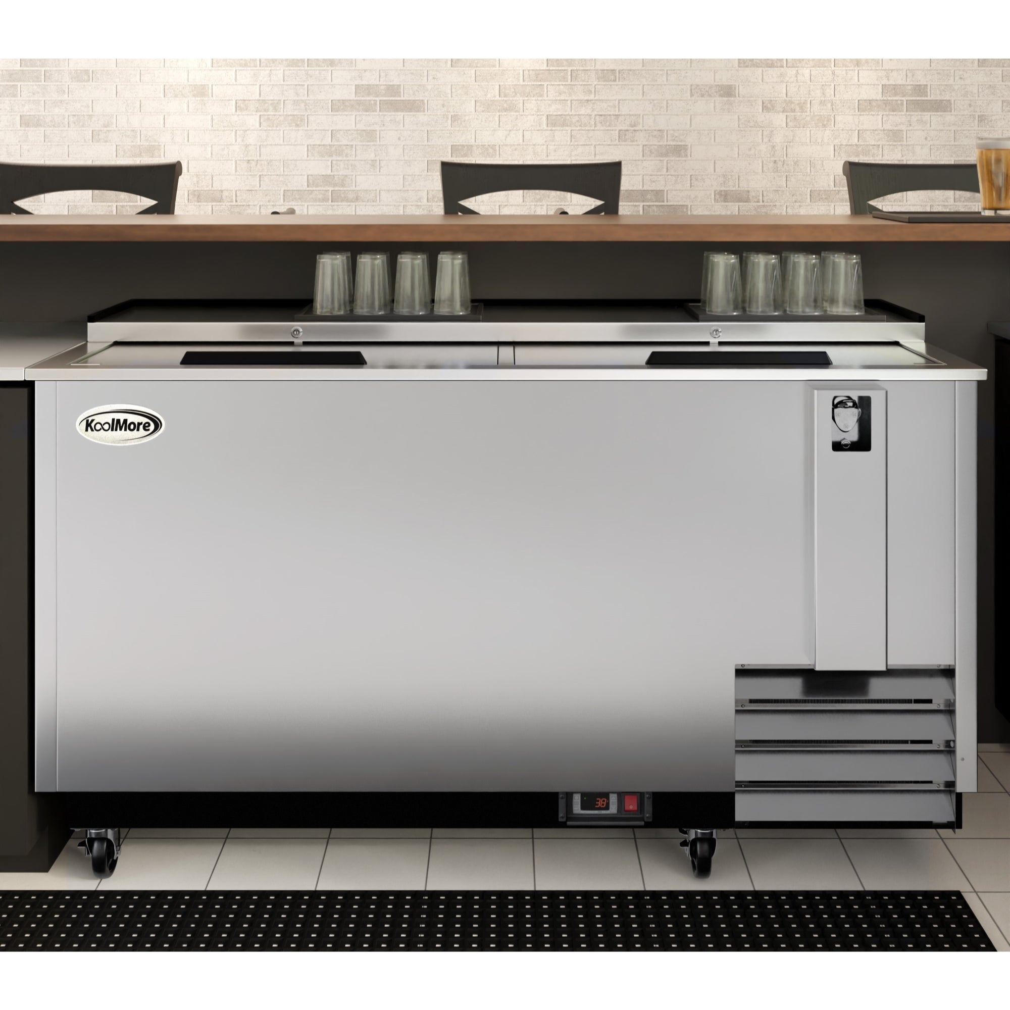 65 in. Commercial Bottle Cooler in Stainless-Steel with Built-In Opener, ETL Listed, 19 cu. ft.