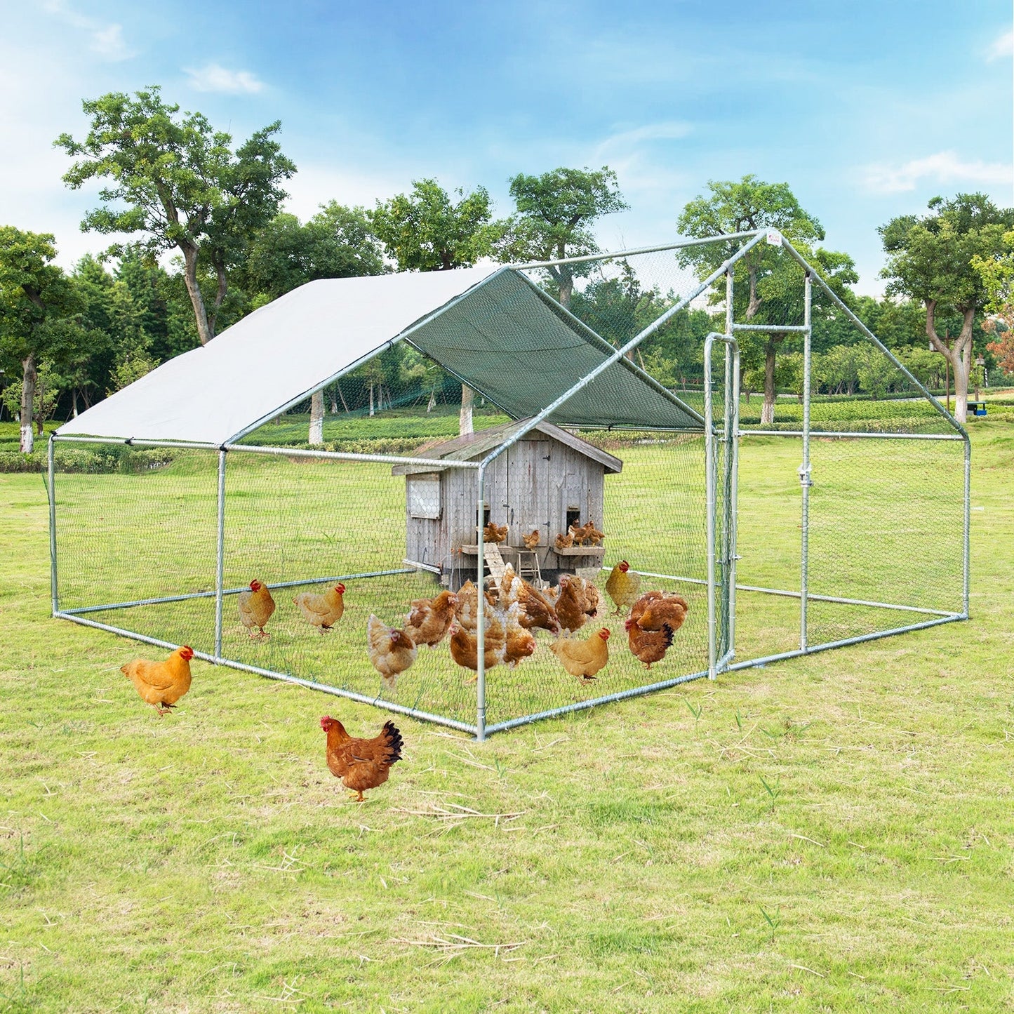 Costway 13' x 13' Walk-in Chicken Coop Waterproof Cover Outdoor Backyard Farm 61592834 New