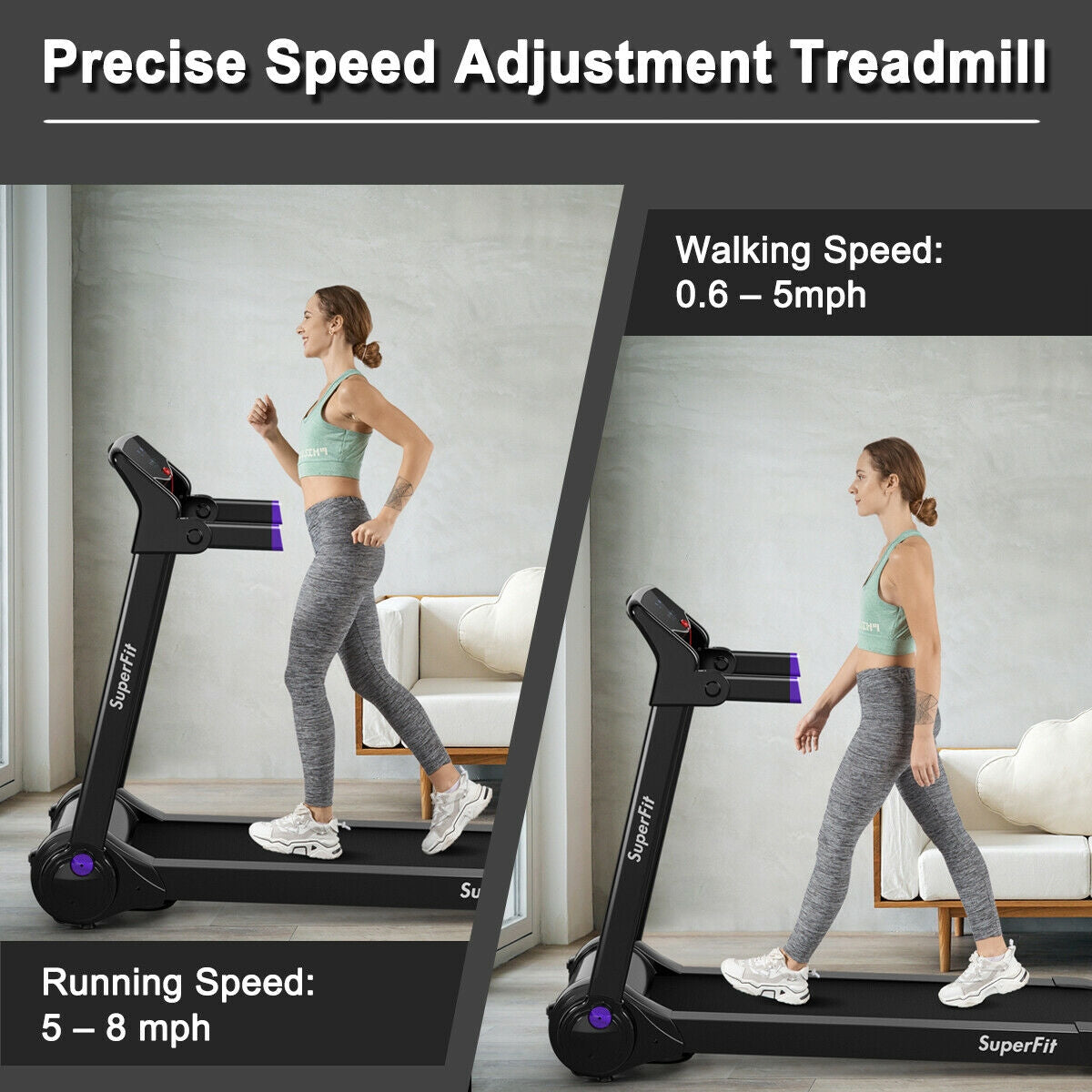 Costway 3HP Folding Electric Treadmill Bluetooth Speaker 58697023 New