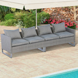 Costway 2-Piece Patio Furniture Sofa Set with Cushions Gray 47581923 New