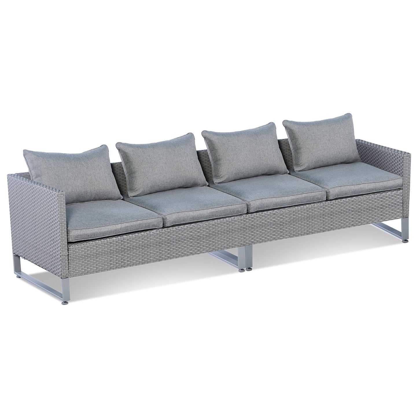Costway 2-Piece Patio Furniture Sofa Set with Cushions Gray 47581923 New