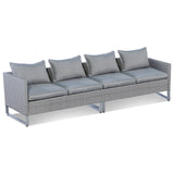 Costway 2-Piece Patio Furniture Sofa Set with Cushions Gray 47581923 New