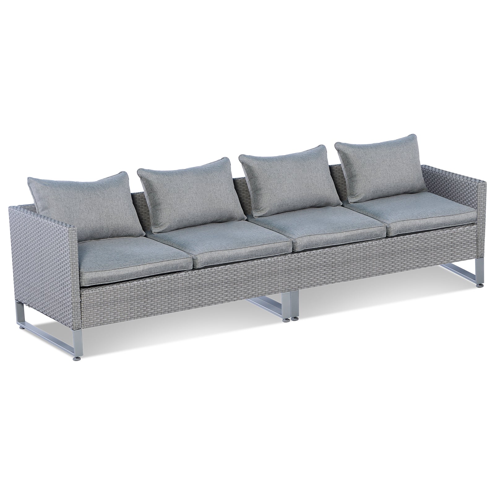Costway 2-Piece Patio Furniture Sofa Set with Cushions Gray 47581923 New