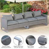 Costway 2-Piece Patio Furniture Sofa Set with Cushions Gray 47581923 New