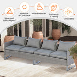 Costway 2-Piece Patio Furniture Sofa Set with Cushions Gray 47581923 New