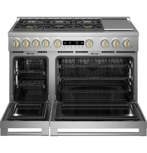 GE Monogram 48" Dual-Fuel Professional Range with 6 Burners and Griddle (Natural Gas)