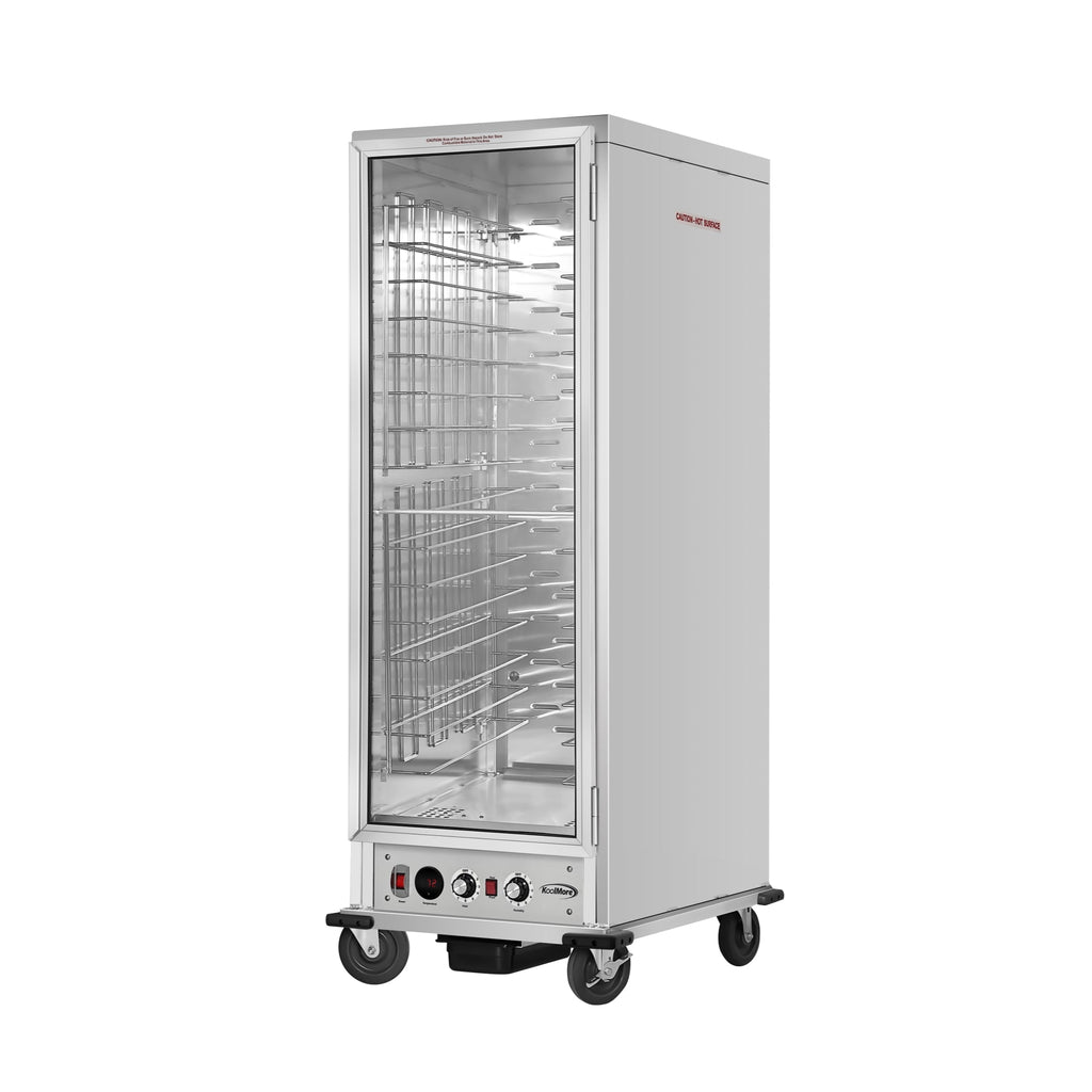 33 in. Commercial Insulated Heated Holding/Proofing Cabinet with Glass Door and Wire Racks in Silver