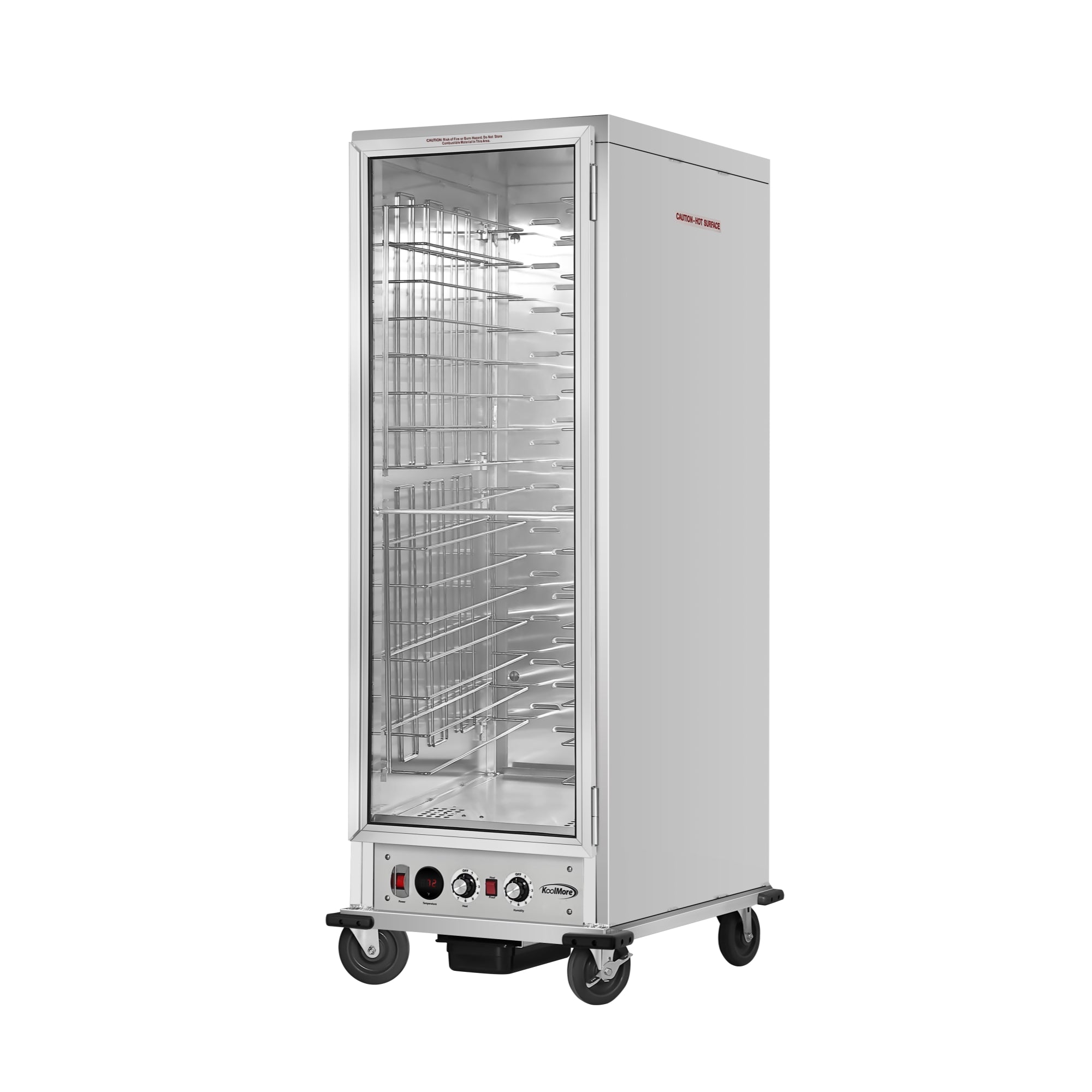 33 in. Commercial Insulated Heated Holding/Proofing Cabinet with Glass Door and Wire Racks in Silver