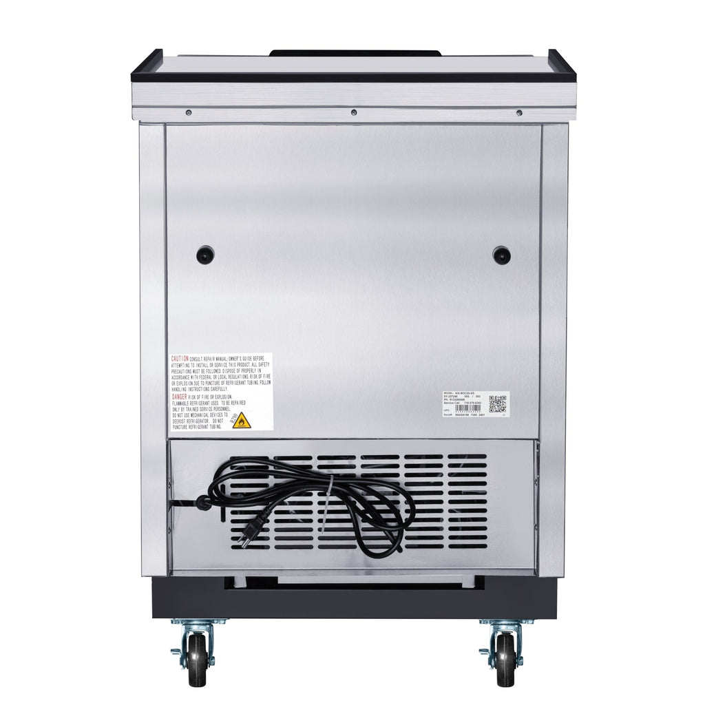 25 in. Commercial Bottle Cooler in Stainless-Steel with Built-In Opener, ETL Listed, 5 cu. ft.