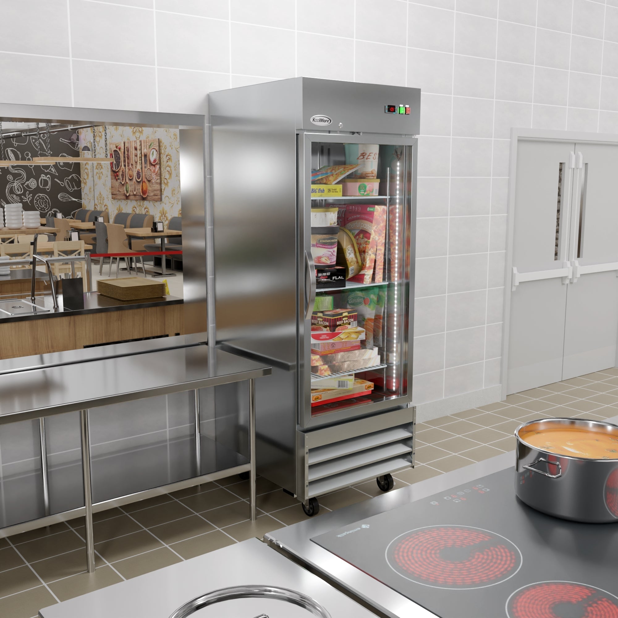 29 in. One Glass Door Reach-In Freezer 23 cu ft.