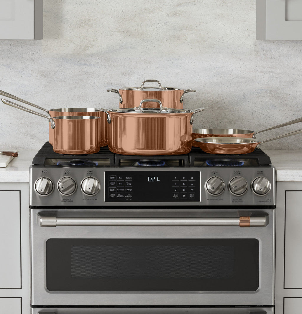 CAFÉ™ 30" Smart Slide-In, Front-Control, Gas Double-Oven Range with Convection