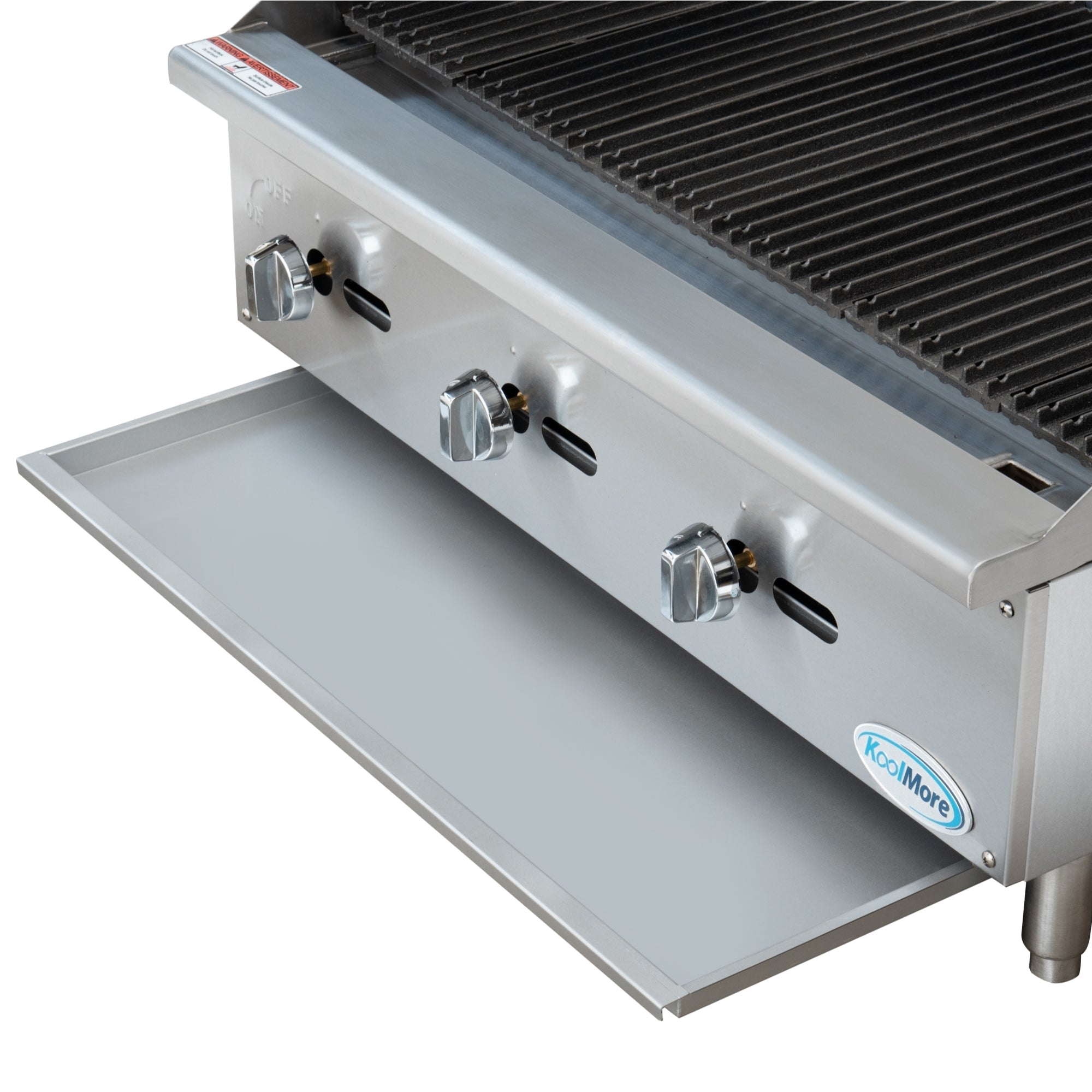 36 in. Commercial 3-Burner Natural Gas Charbroiler with 90,000 BTU in Stainless-Steel