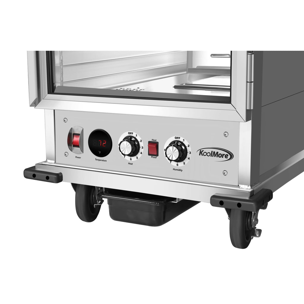 33 in. Commercial Non-Insulated Half Size Heated Holding/Proofing Cabinet with Glass Door and 12-Pan Capacity in Silver