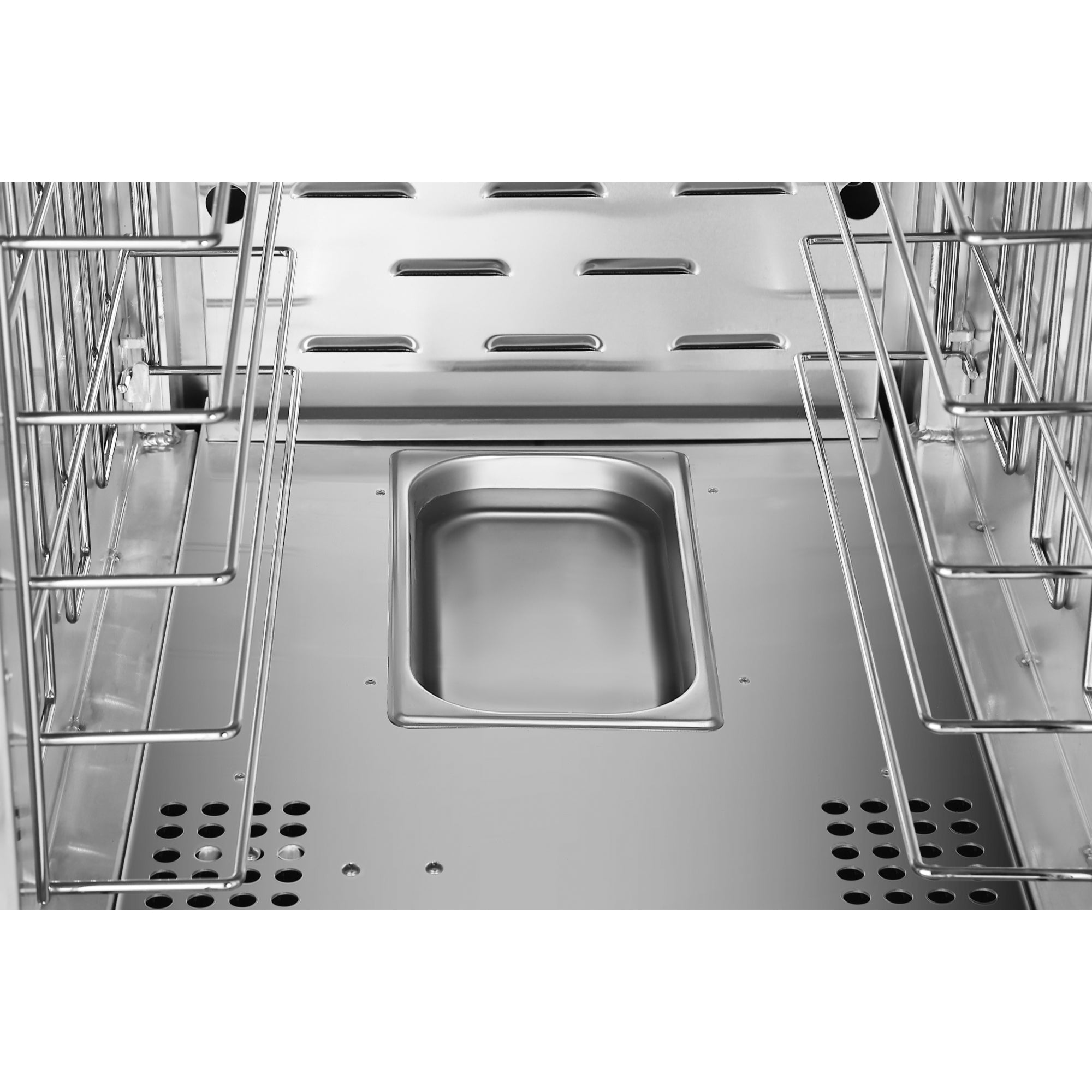 33 in. Commercial Half Size Non-Insulated 12-Pan Holding Cabinet with Wire Racks and Solid Dutch Doors in Silver
