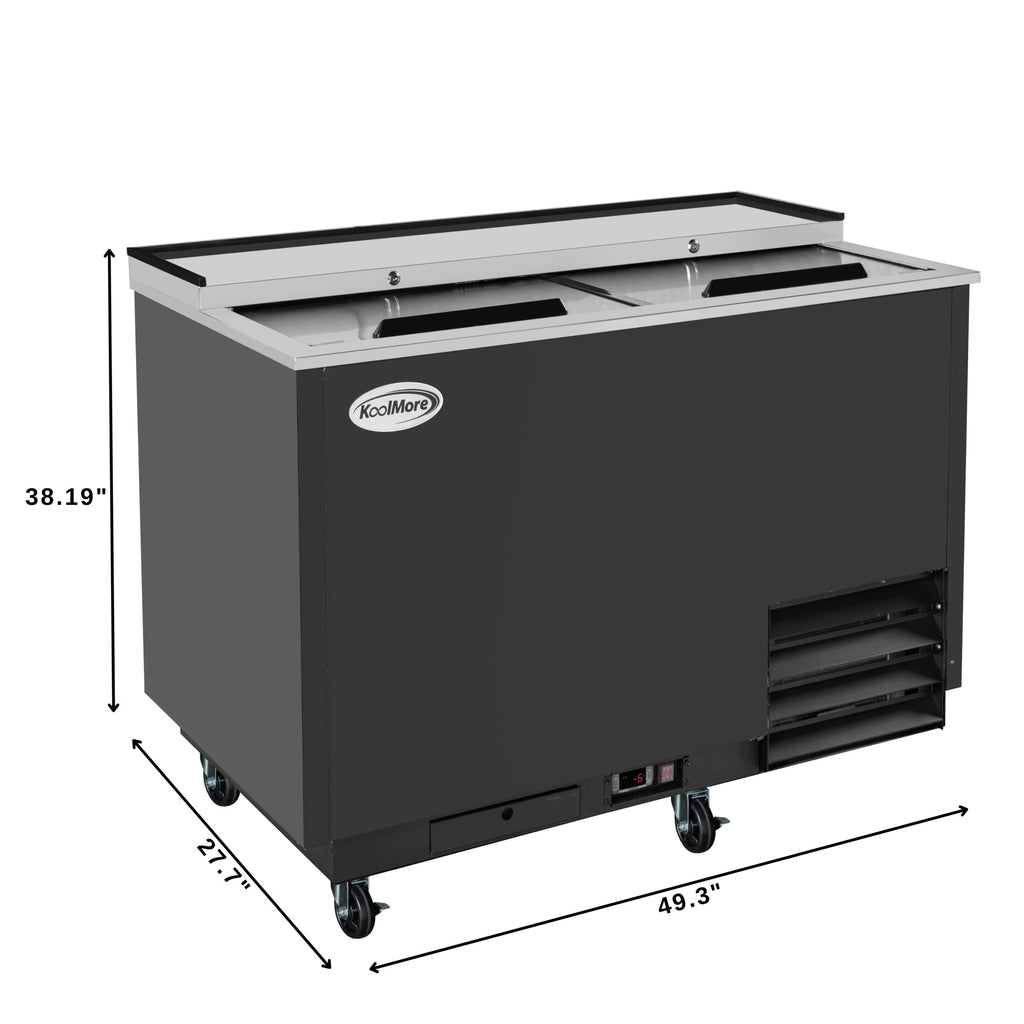 50 in. Commercial Glass Froster in Black Steel, ETL Listed, 14 cu. ft.