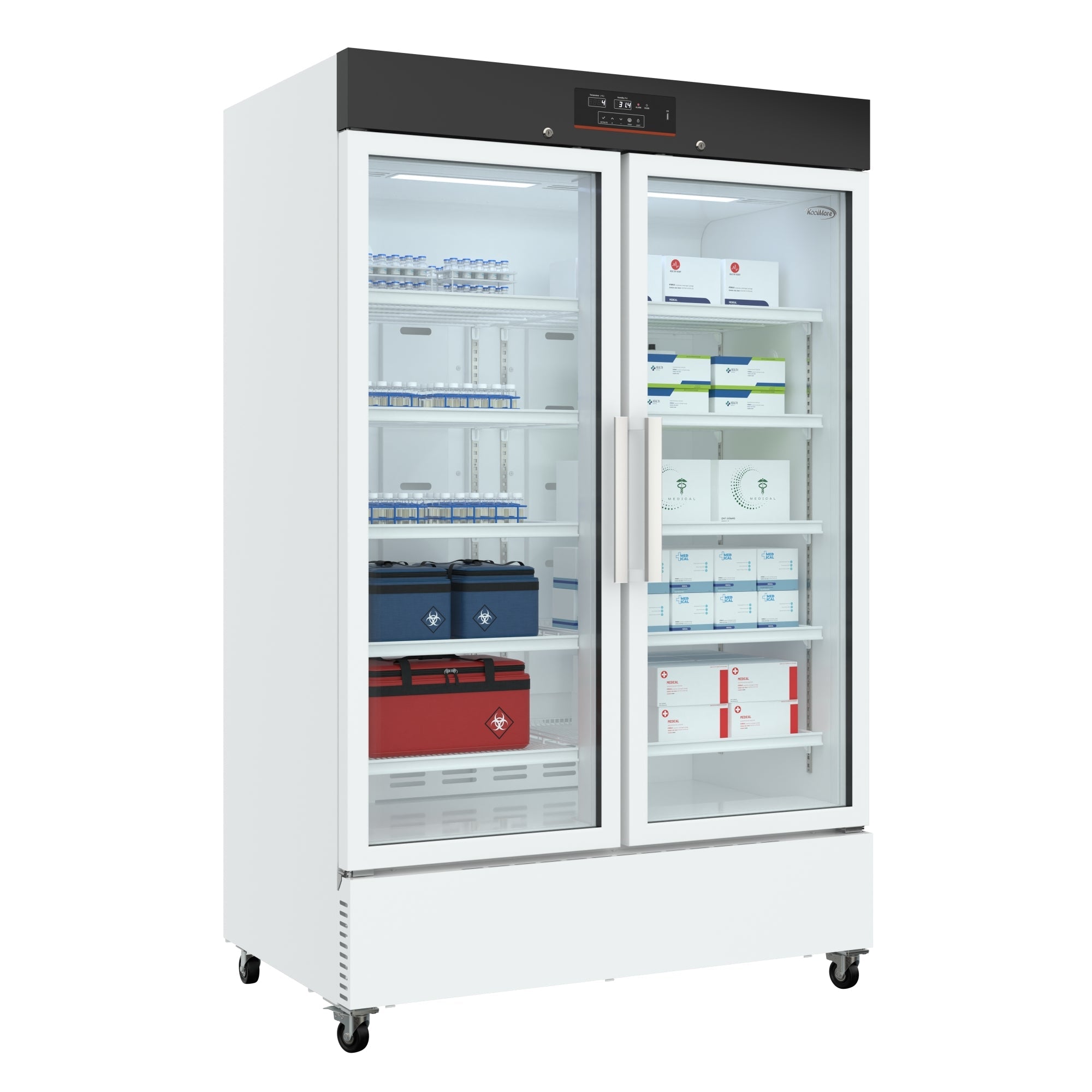48 in. 35 cu. ft. Medical Vaccine Refrigerator for Pharmacy and Laboratory with Multi-Level Emergency Alarms, UL-Listed in White