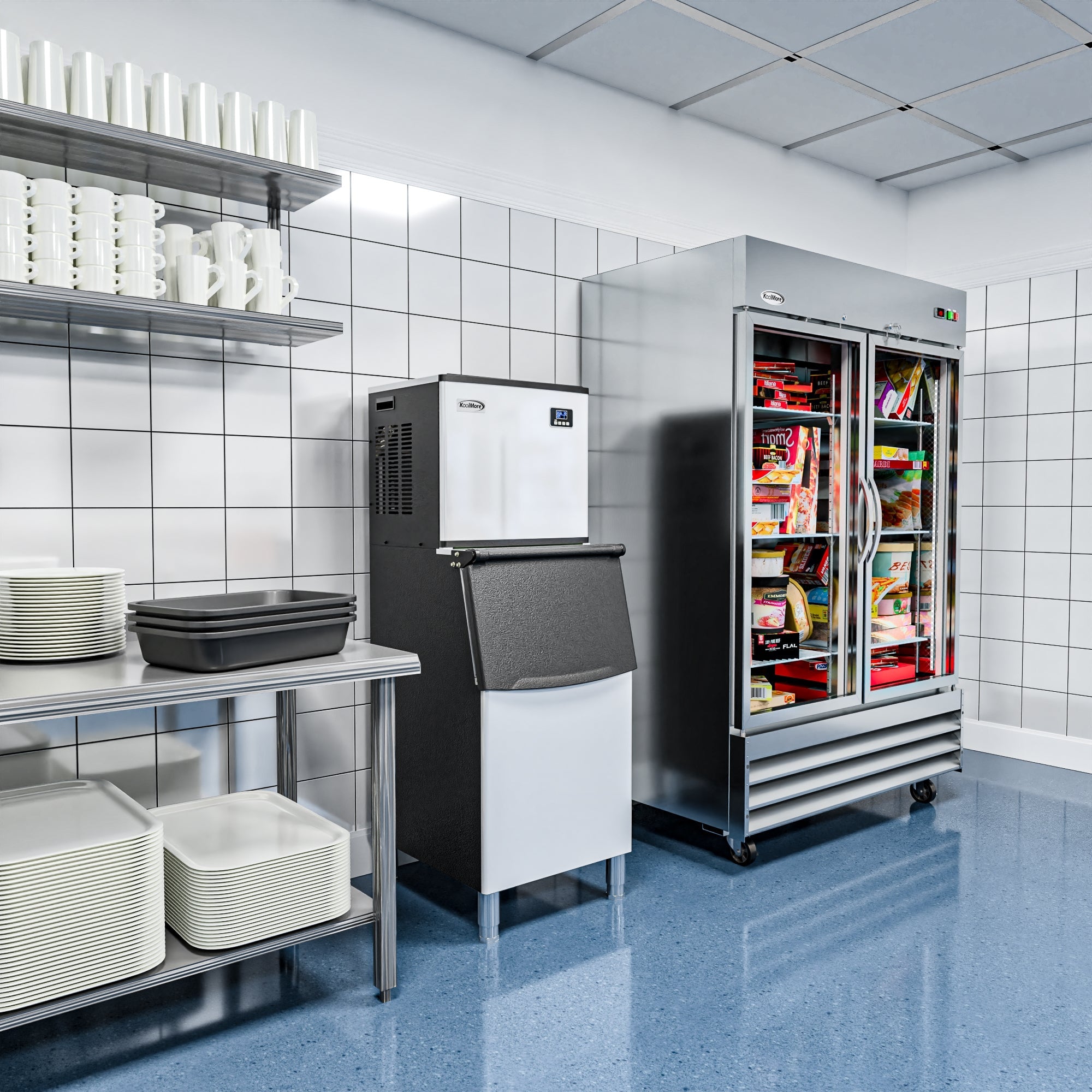 25 in. Stainless-Steel Commercial Ice Maker with Full Cube Production, 420 Lbs/24h