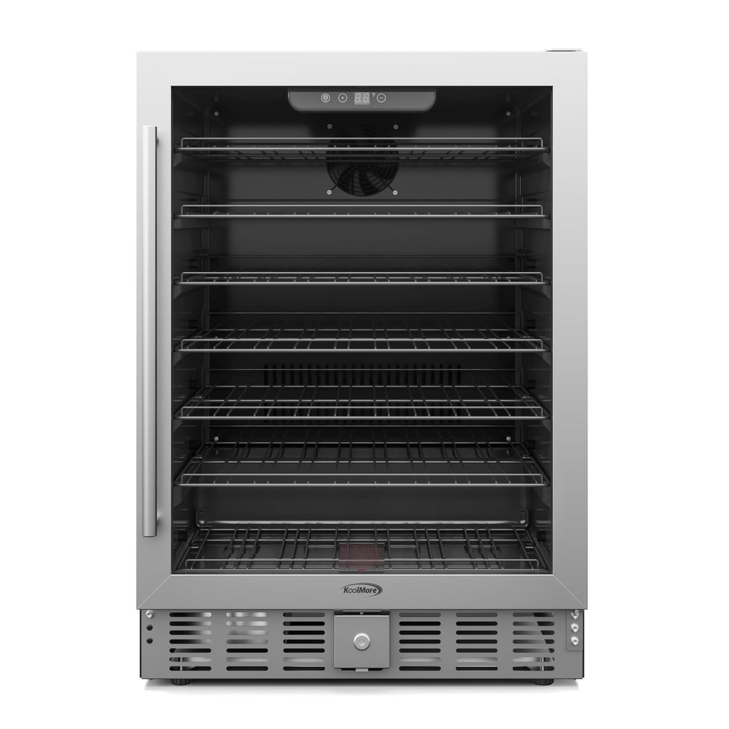 23.4 in. Stainless Steel, Glass-Door Built-In Refrigerator and Beverage Cooler, 5 Cu. ft.