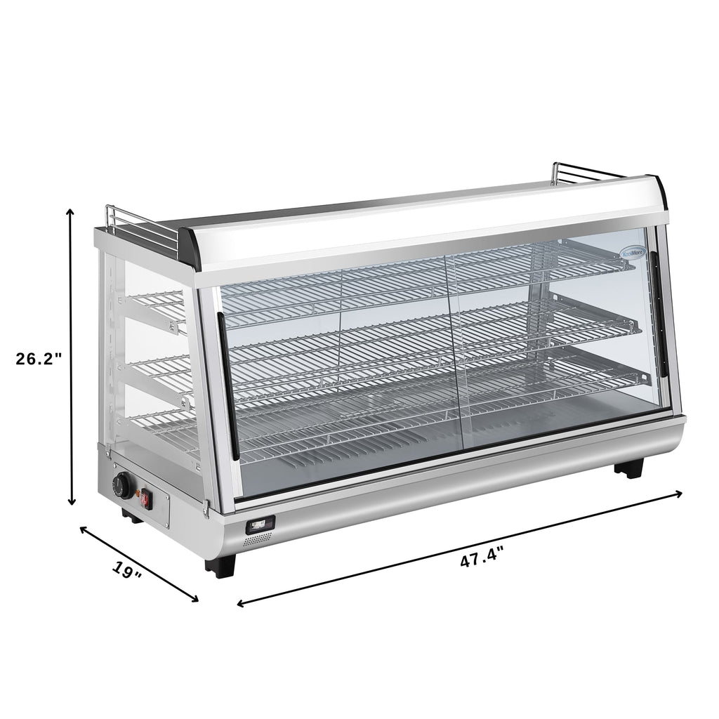 48 in. Glass Countertop Display Warmer, 6.5 cu. ft. in Stainless Steel