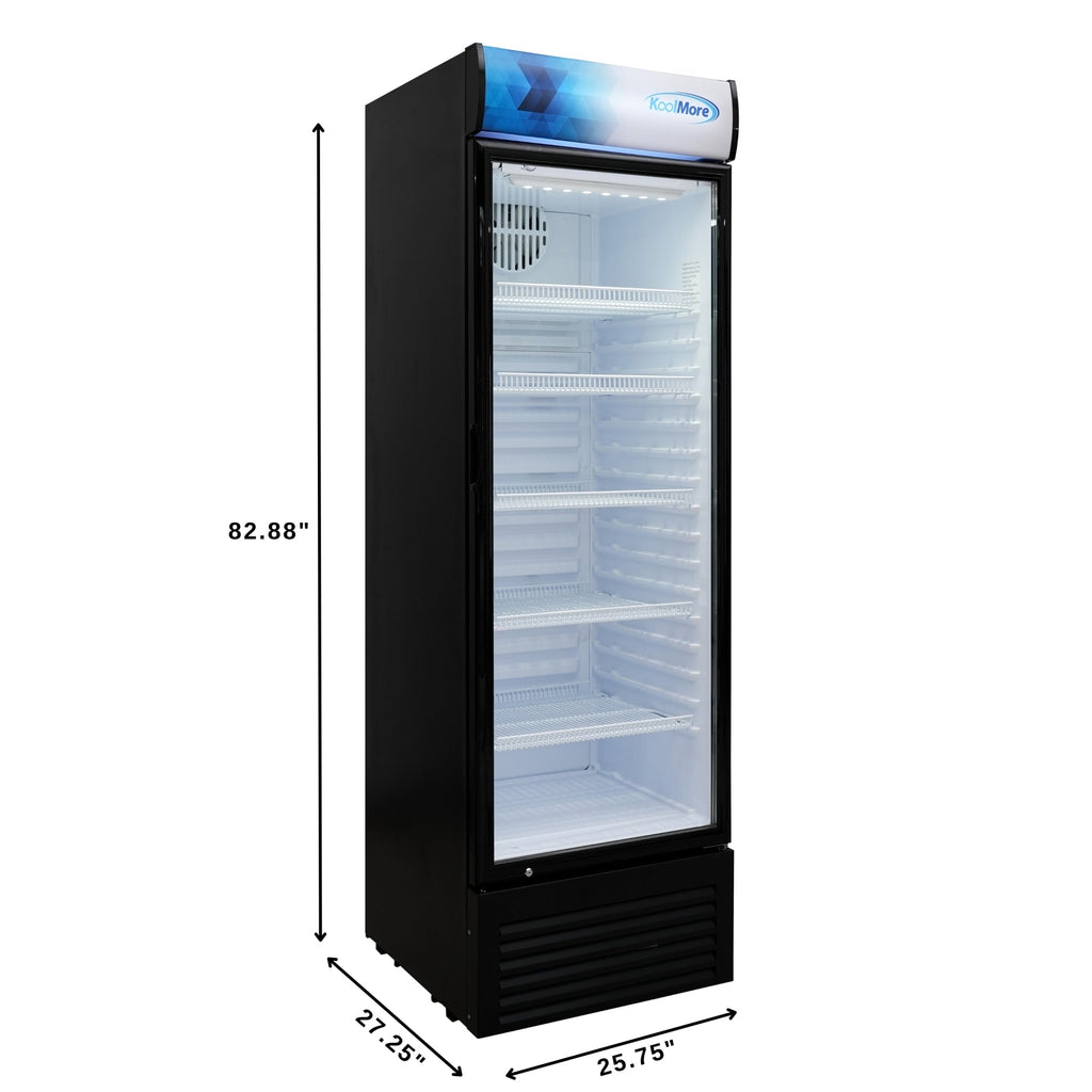 26 in. Commercial Merchandiser Refrigerator with LED Lights, 15 Cu. Ft. in Black