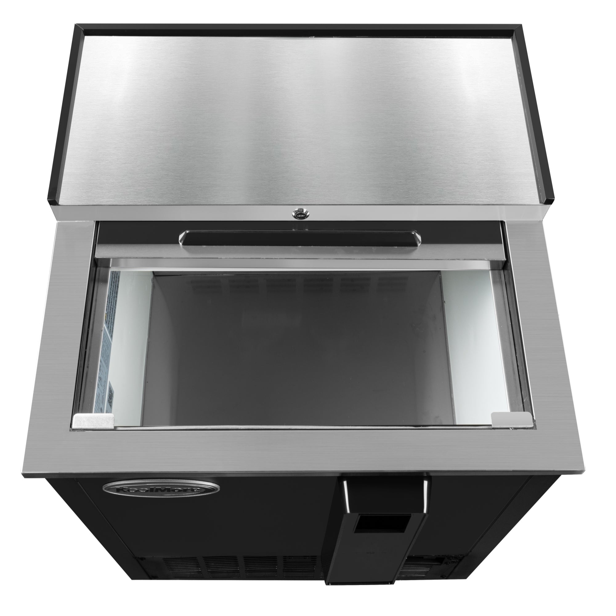 25 in. Commercial Bottle Cooler in Black with Built-In Opener, ETL Listed, 5 cu. ft.