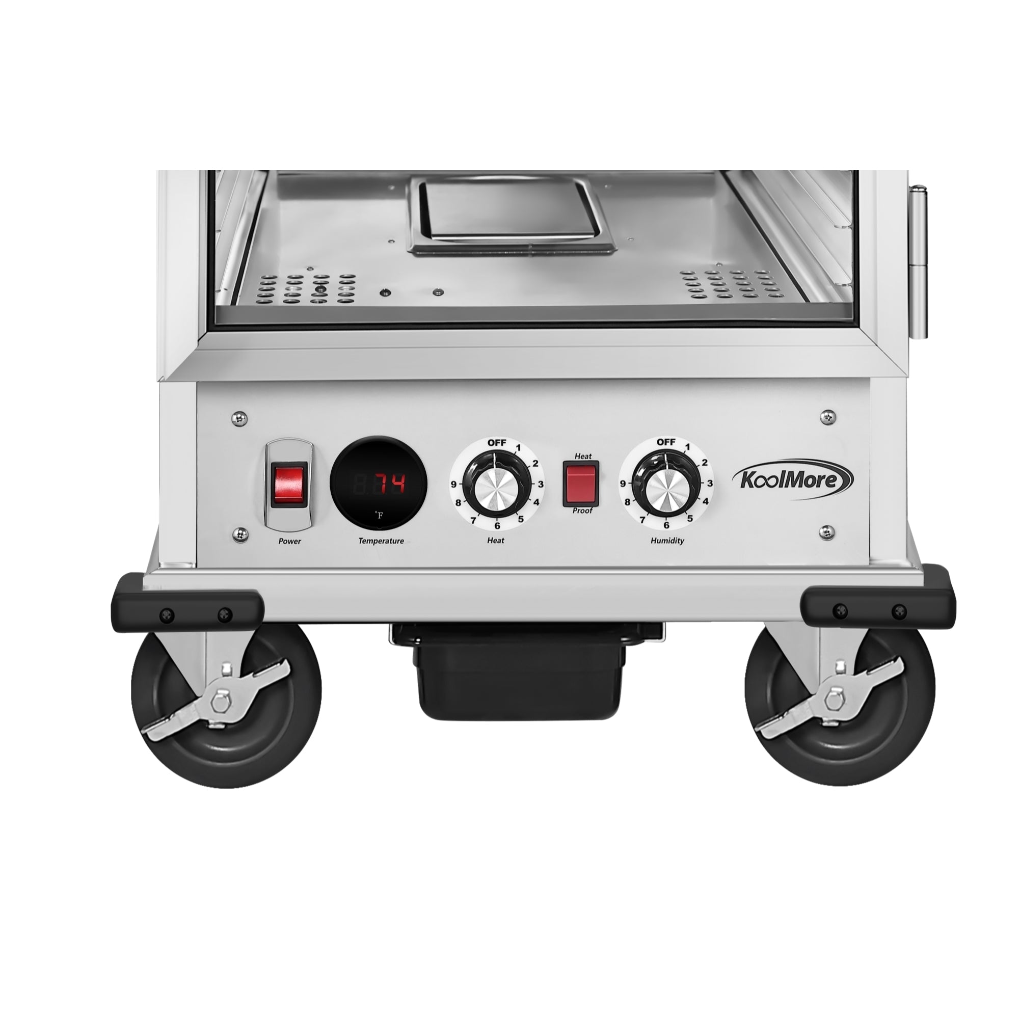 33 in. Commercial Insulated Half-Size Heated Holding Proofing Cabinet with 12-Pan Capacity and Glass Door in Silver