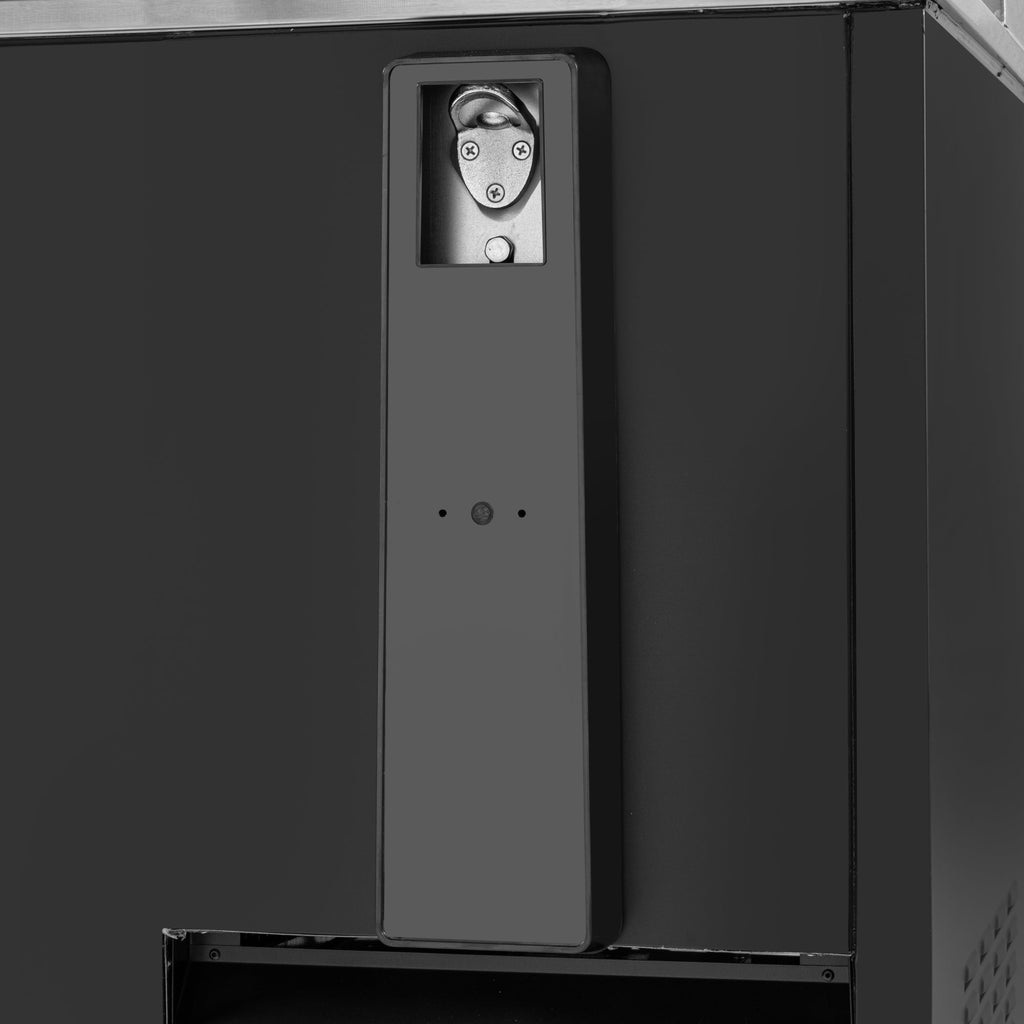 36 in. Commercial Bottle Cooler in Black with Built-In Opener, ETL Listed, 9 cu. ft.