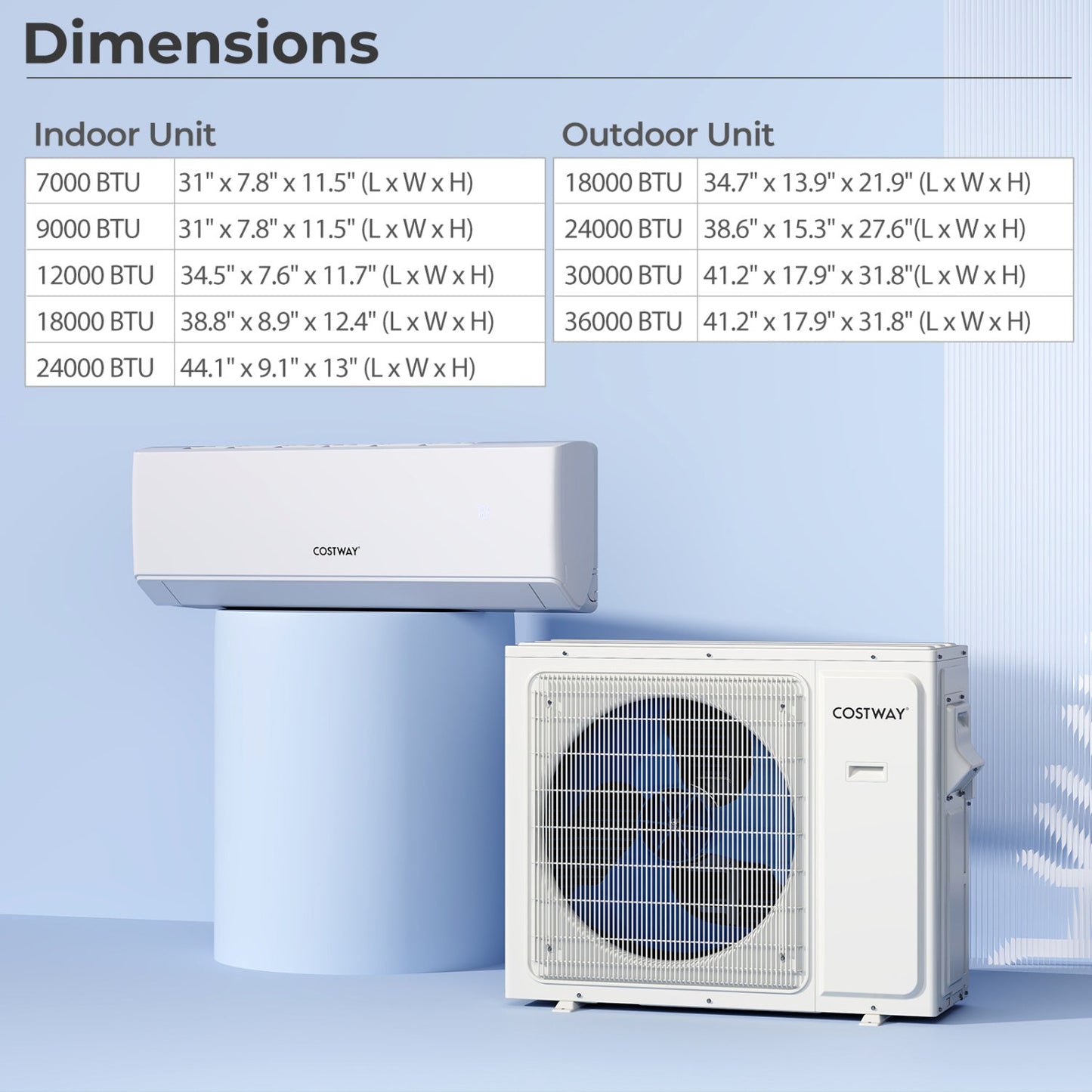 Costway UltrEco 30,000 BTU 2 Zone 23 SEER2 WiFi Mini Split Air Conditioner Heat Pump 672938514 New