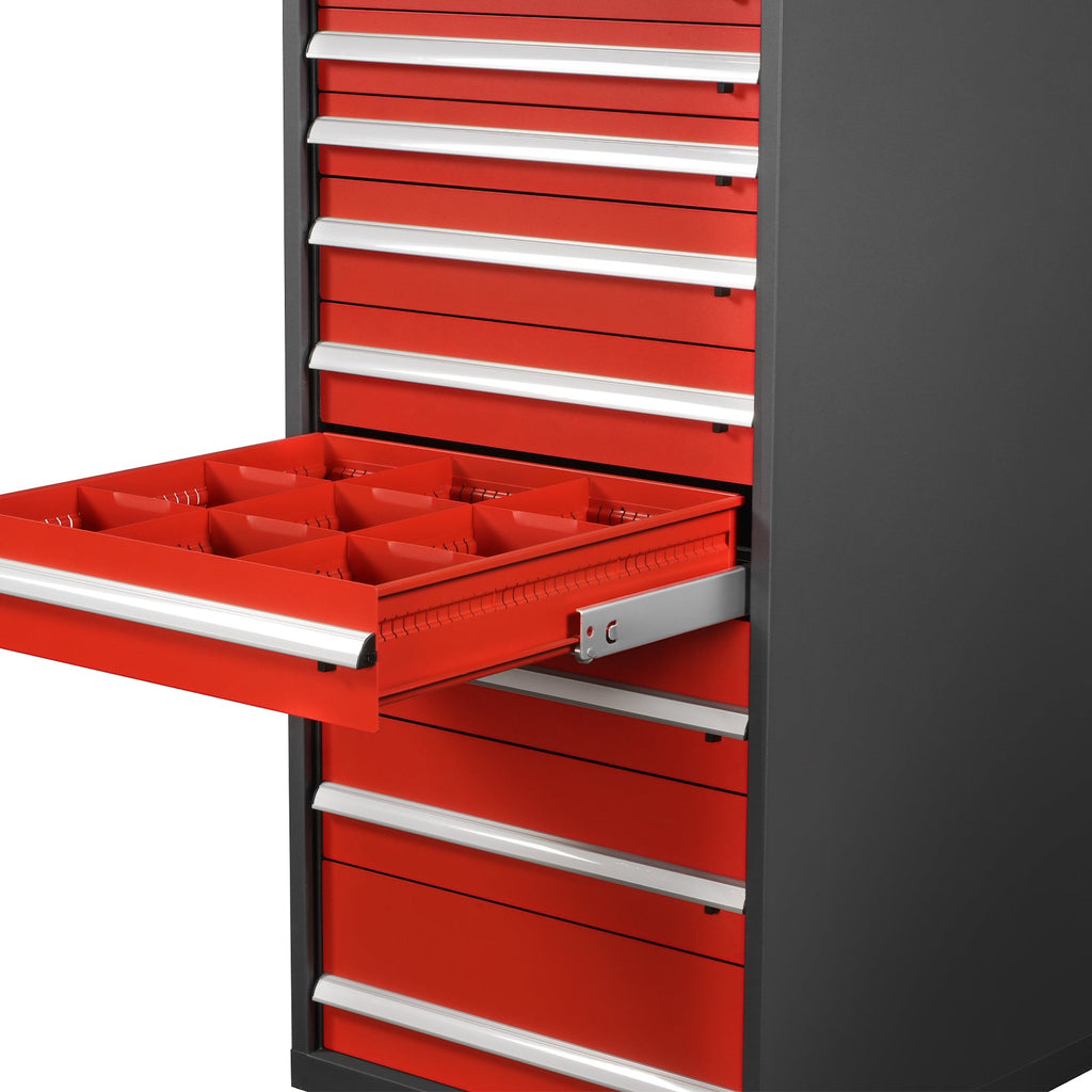 Heavy Duty Modular Drawer Cabinet - 9 Drawer,  59" H x 28.5" W x 28.5" D Tool Storage Organizer,  Steel Construction