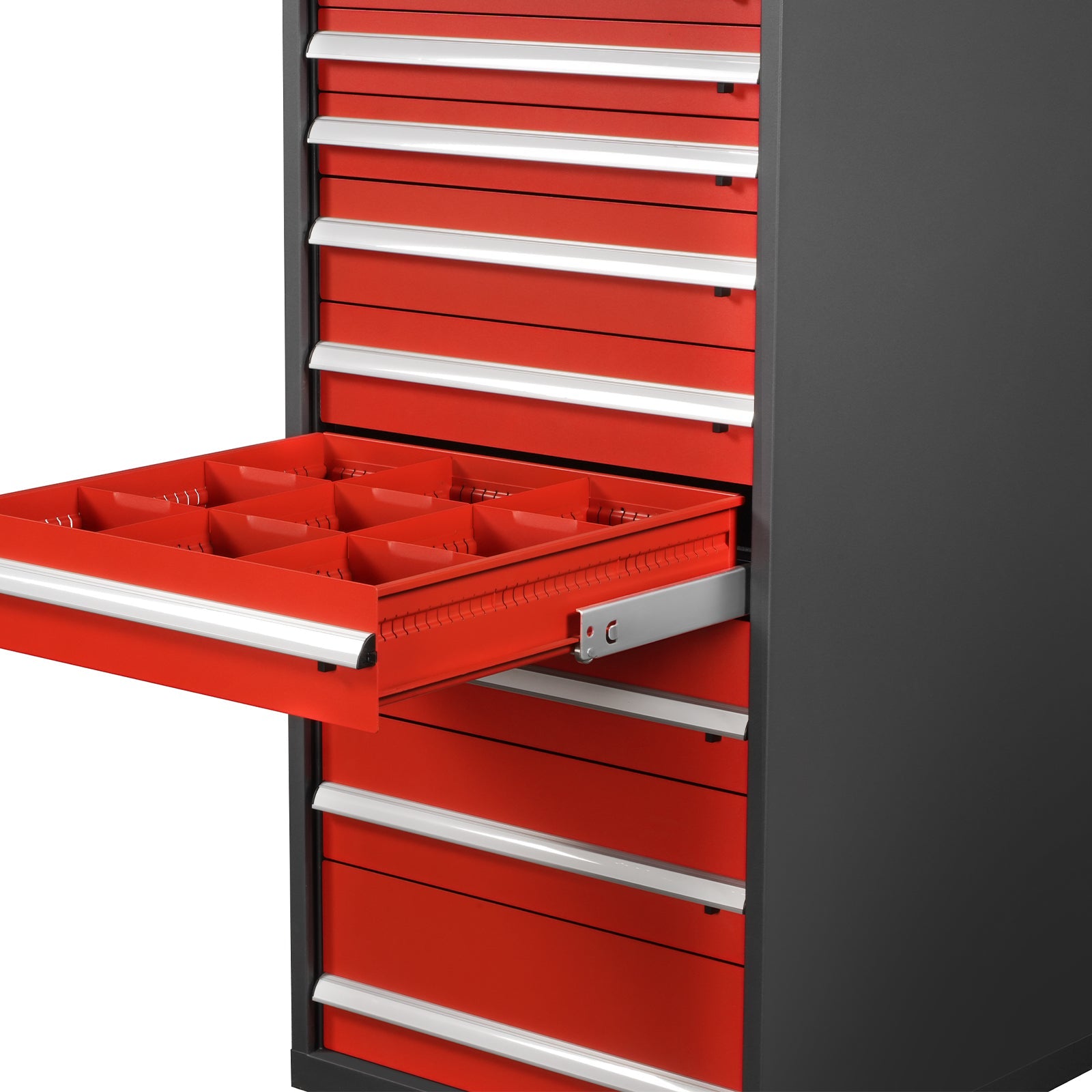 Heavy Duty Modular Drawer Cabinet - 9 Drawer,  59" H x 28.5" W x 28.5" D Tool Storage Organizer,  Steel Construction