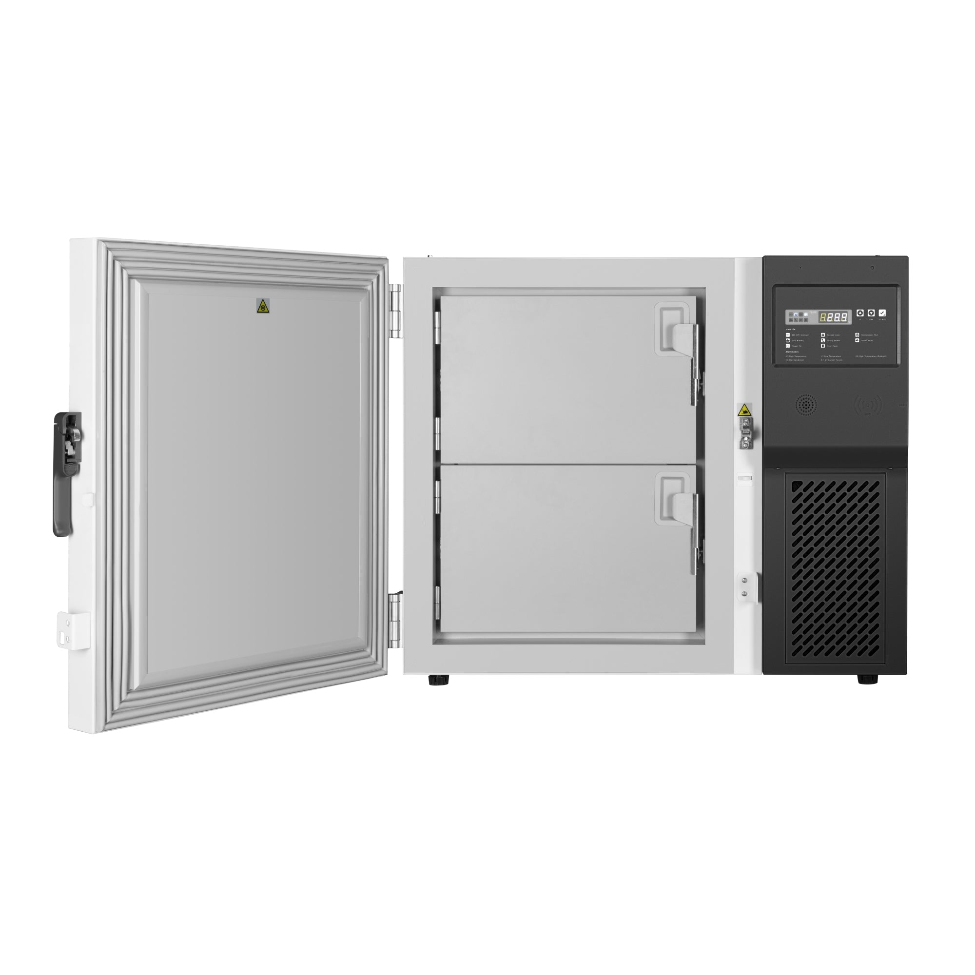 37 in. -86 C Undercounter Ultra Low Temp Stackable Medical Freezer with Multi Level Emergency Alarms, LED Display and 9,000 2ml Vial / 4 cu. ft. Storage Capacity in White