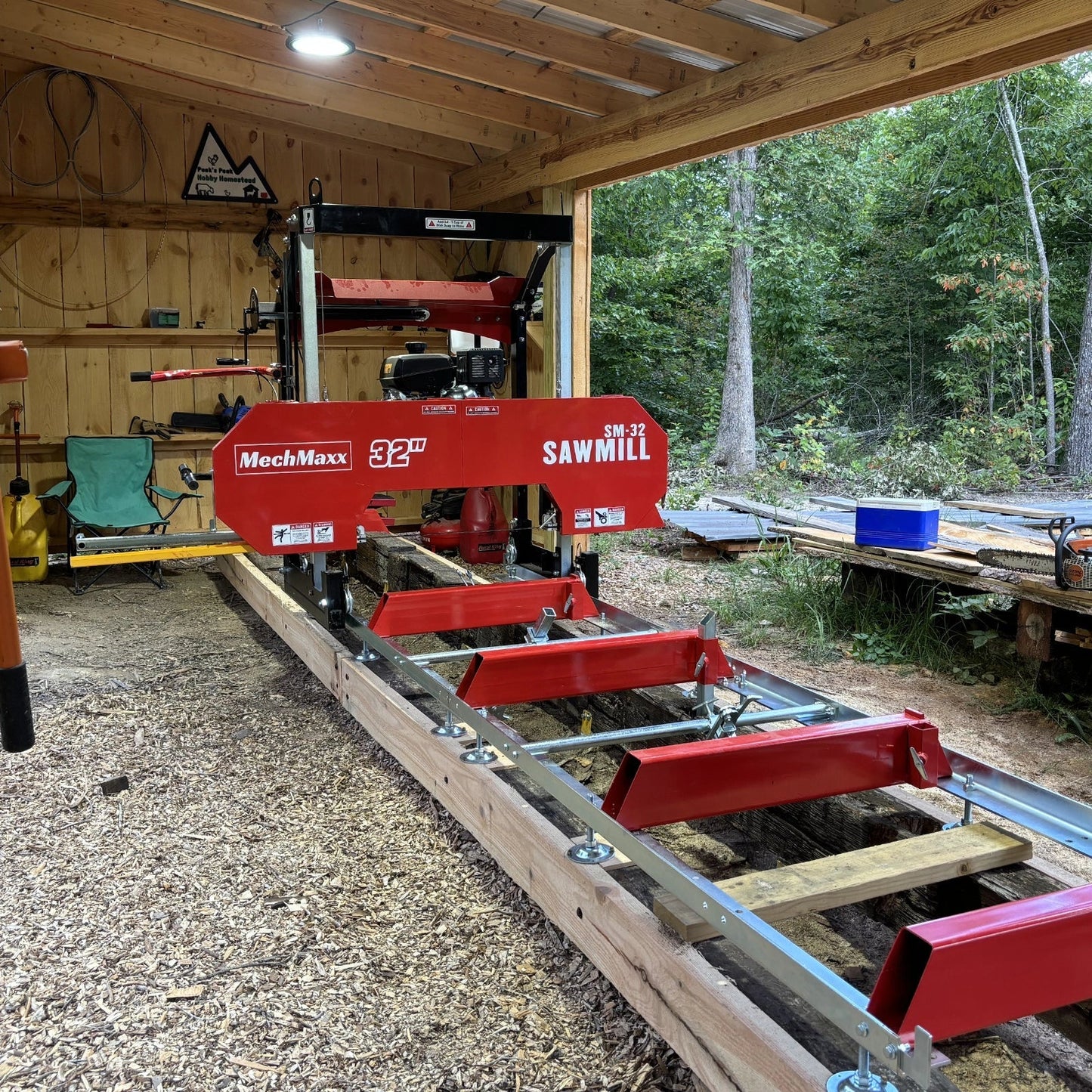 MechMaxx SM32 Sawmill Portable 32" KOHLER CH440 429cc Electric Start Gasoline Engine 26.5" Board Width 13' Track Length New