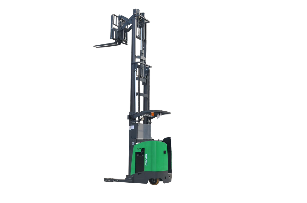 Ekko Stand-Up Reach Truck Narrow Aisle 4000 lb Capacity 275 in. Lift Height EK18RR-275Li New
