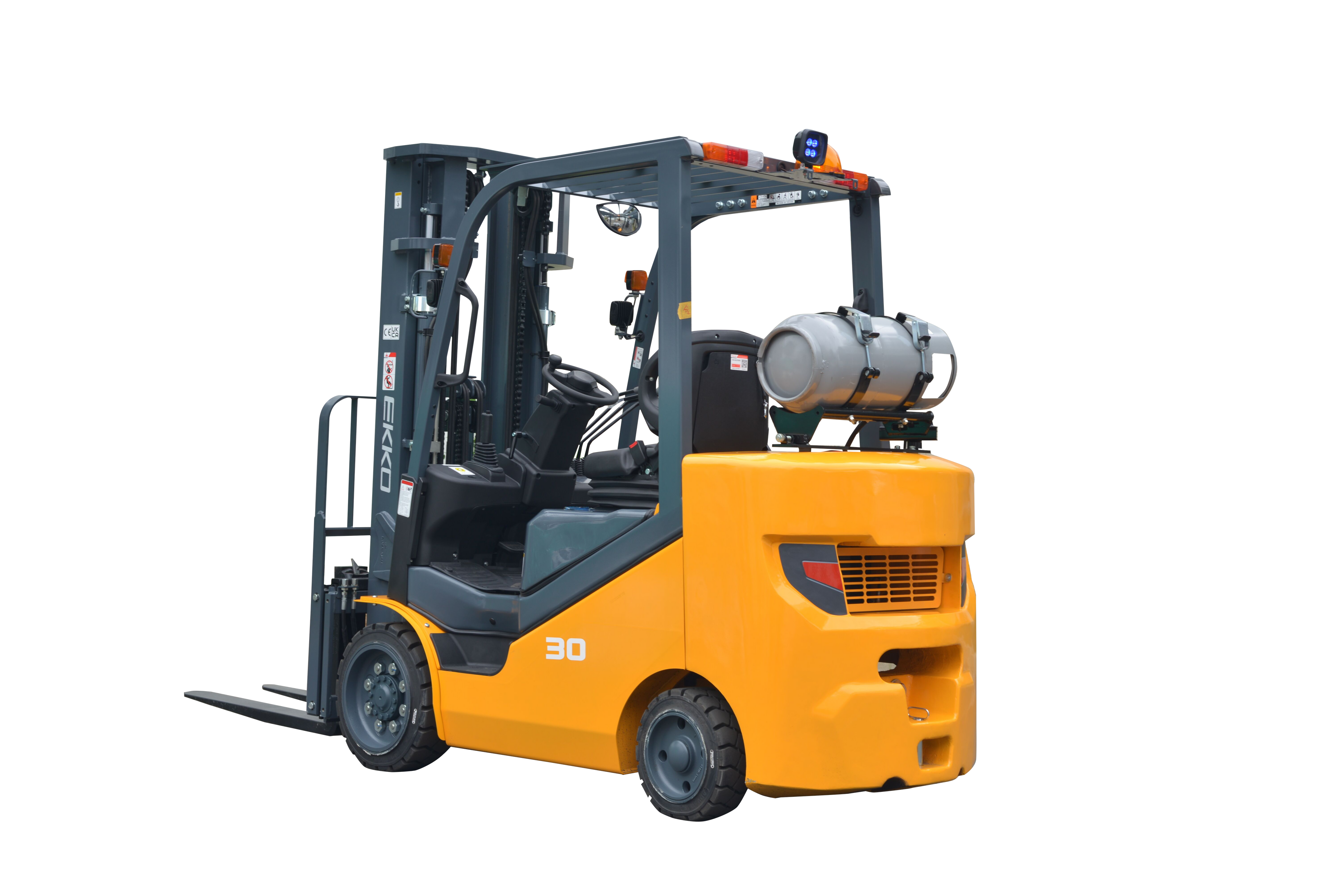 Ekko EK30SLP Forklift Propane 189 in. Lift Height 6,000 lb. Capacity with Pattern Cushion Tires New