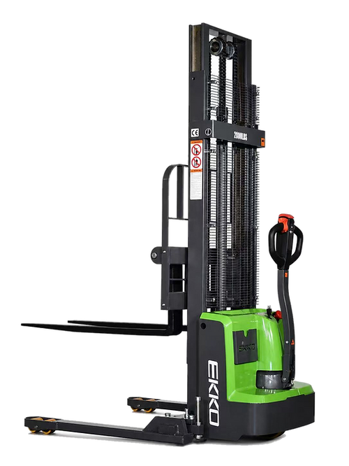 Ekko Straddle Stacker Lithium 2640 lbs Capacity 145 in. Lift Height Side Shift EB13ES-145Li New