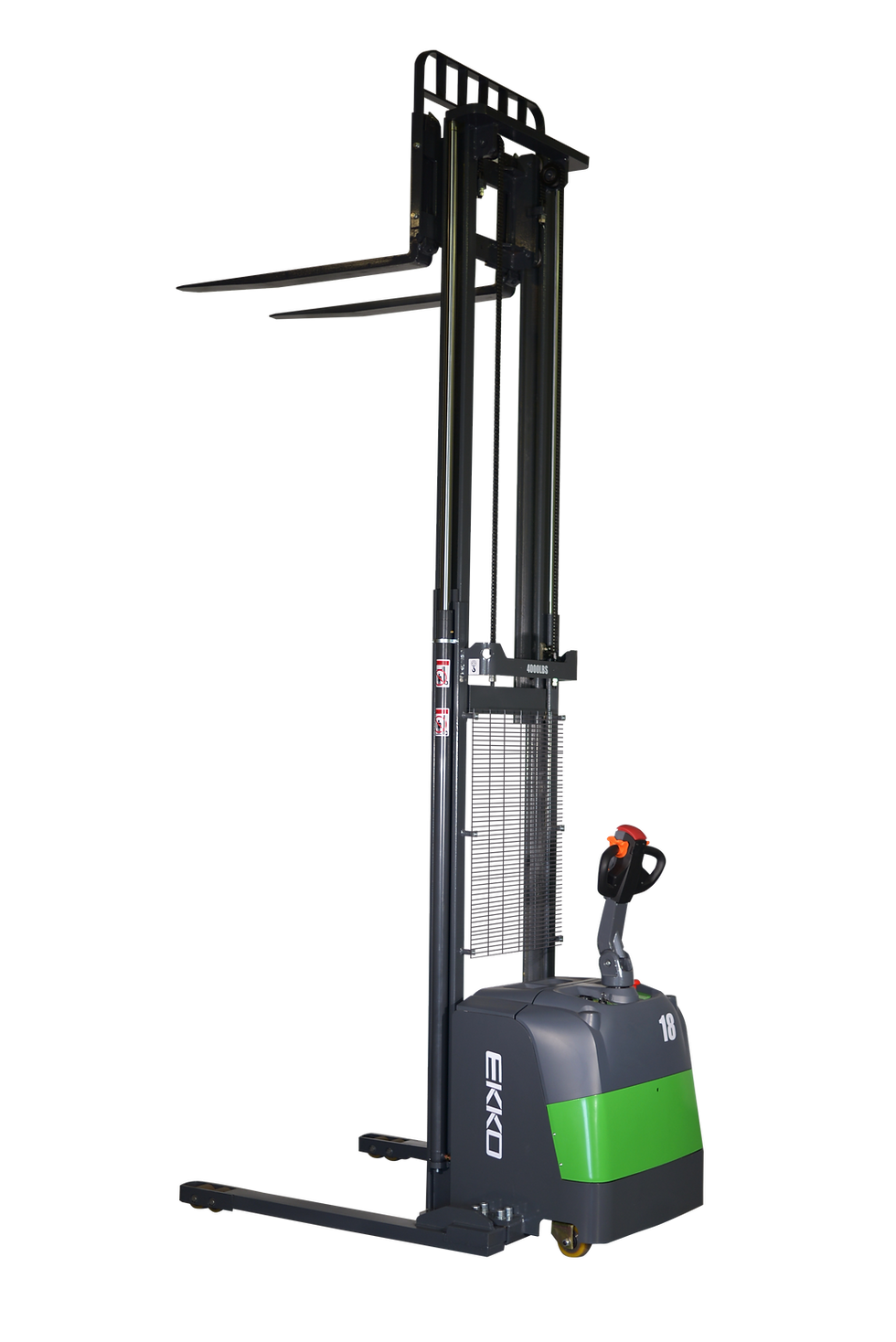 Ekko Straddle Stacker Lithium 4000 lb Capacity 138 in. Lift Height EB18C-138Li New