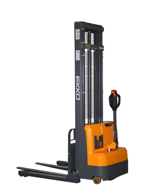 Ekko Straddle Stacker Full Powered 3000 lb Capacity 118 in. Lift Height EB14C-118 New