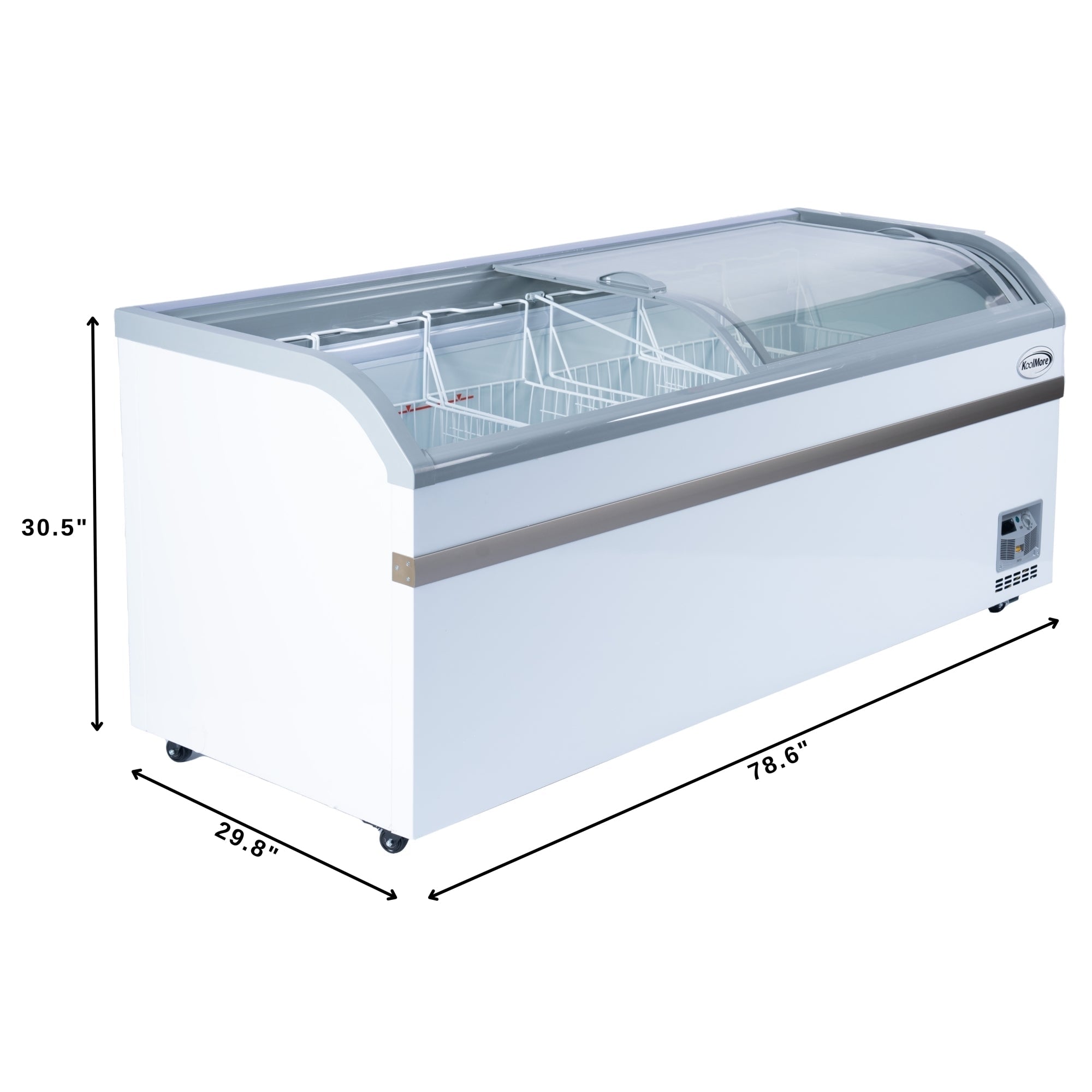 78 Inch Manual Defrost Island Chest Freezer in White, 19 cu. ft.