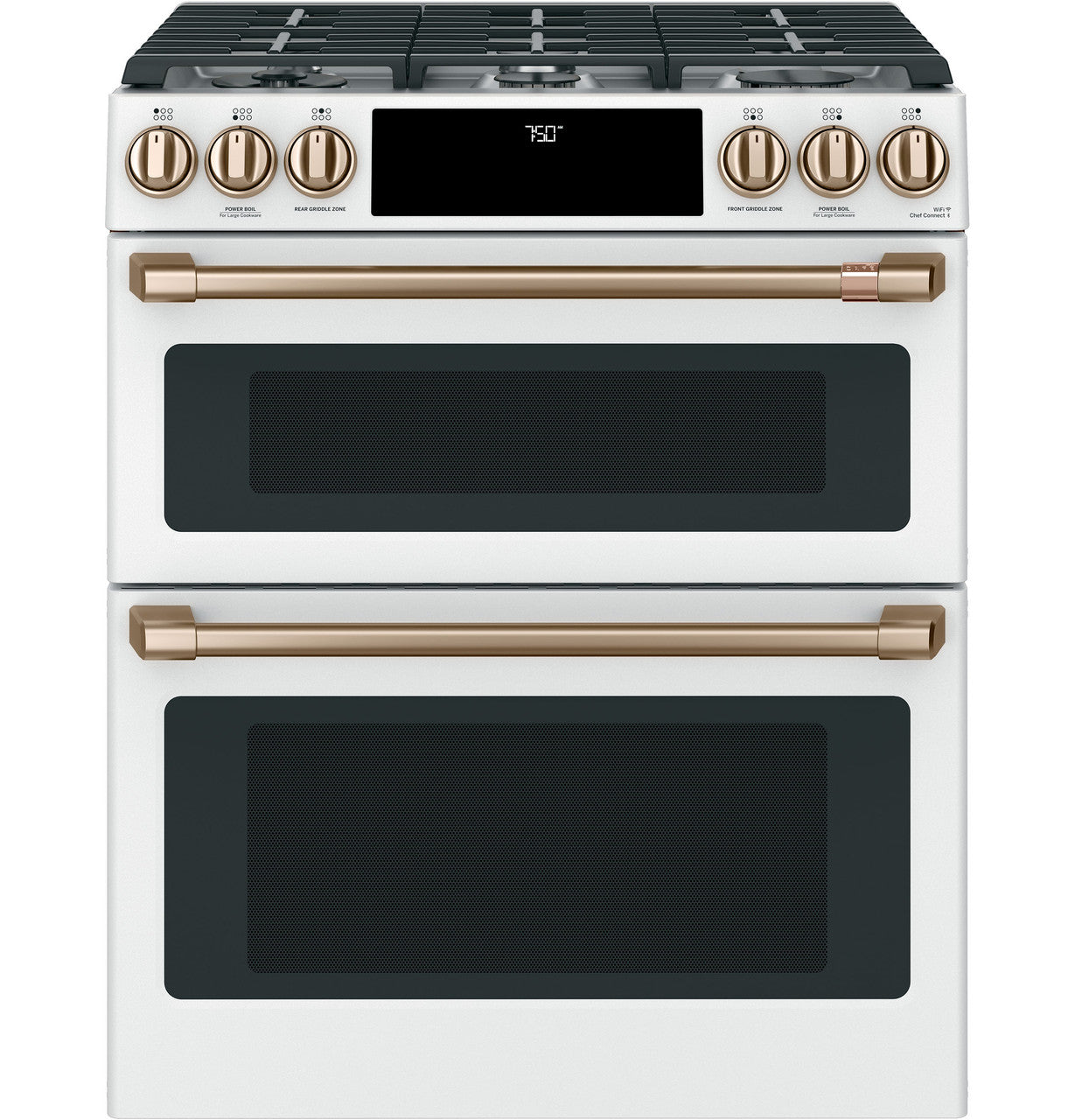 CAFÉ™ 30" Smart Slide-In, Front-Control, Gas Double-Oven Range with Convection