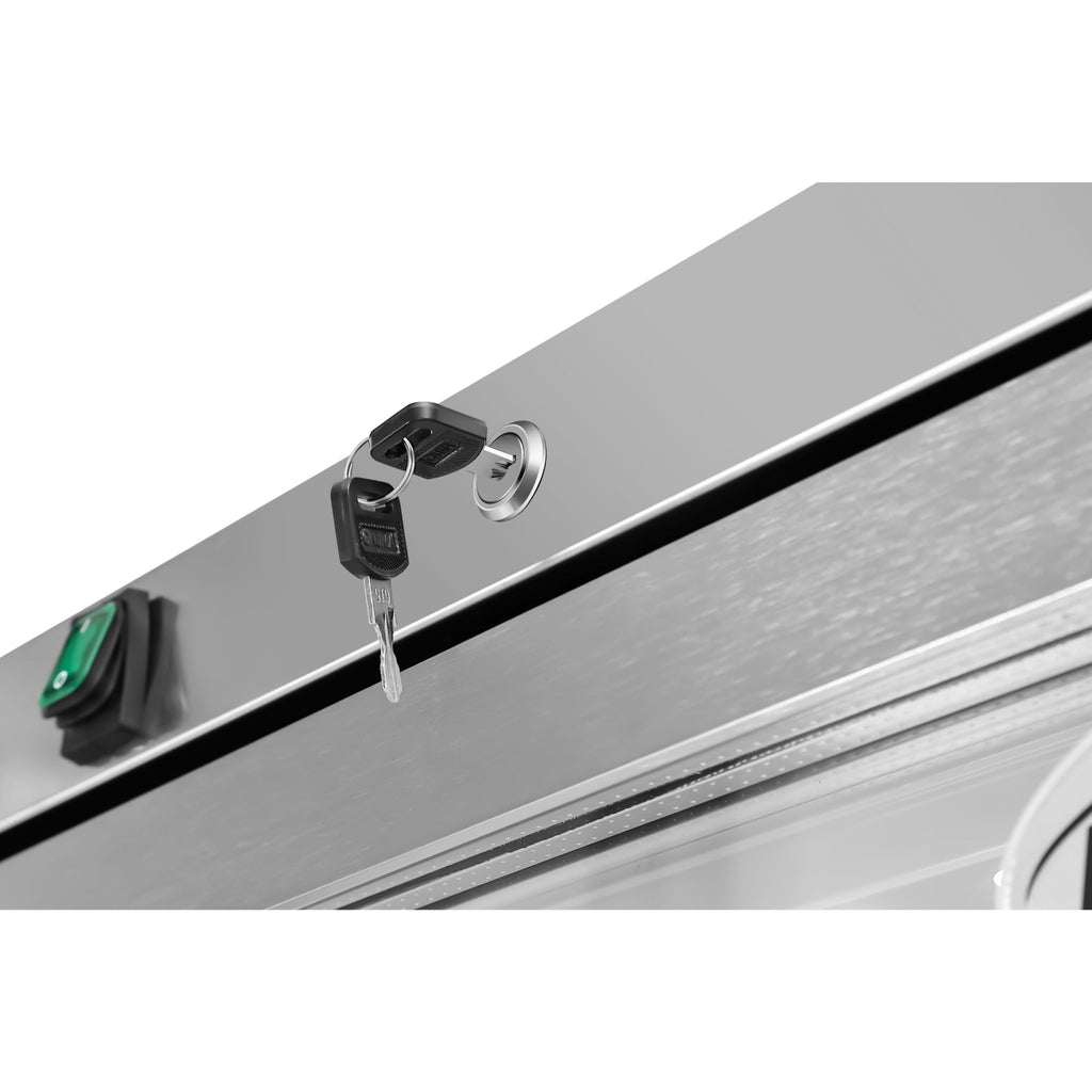 21 Cu. Ft. Commercial Freezer with Glass Door in Stainless Steel - Manual Defrost