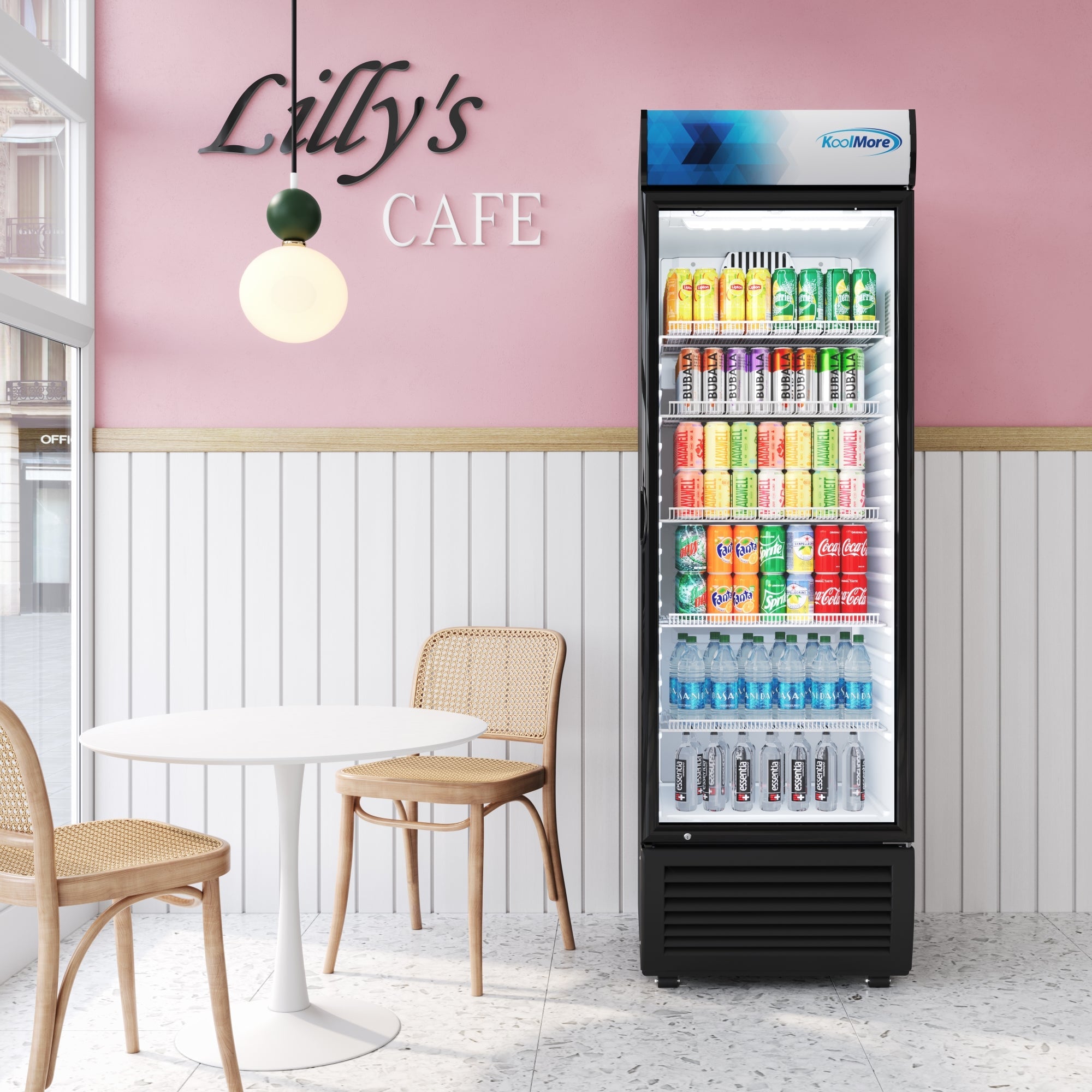 26 in. Commercial Merchandiser Refrigerator with LED Lights, 15 Cu. Ft. in Black